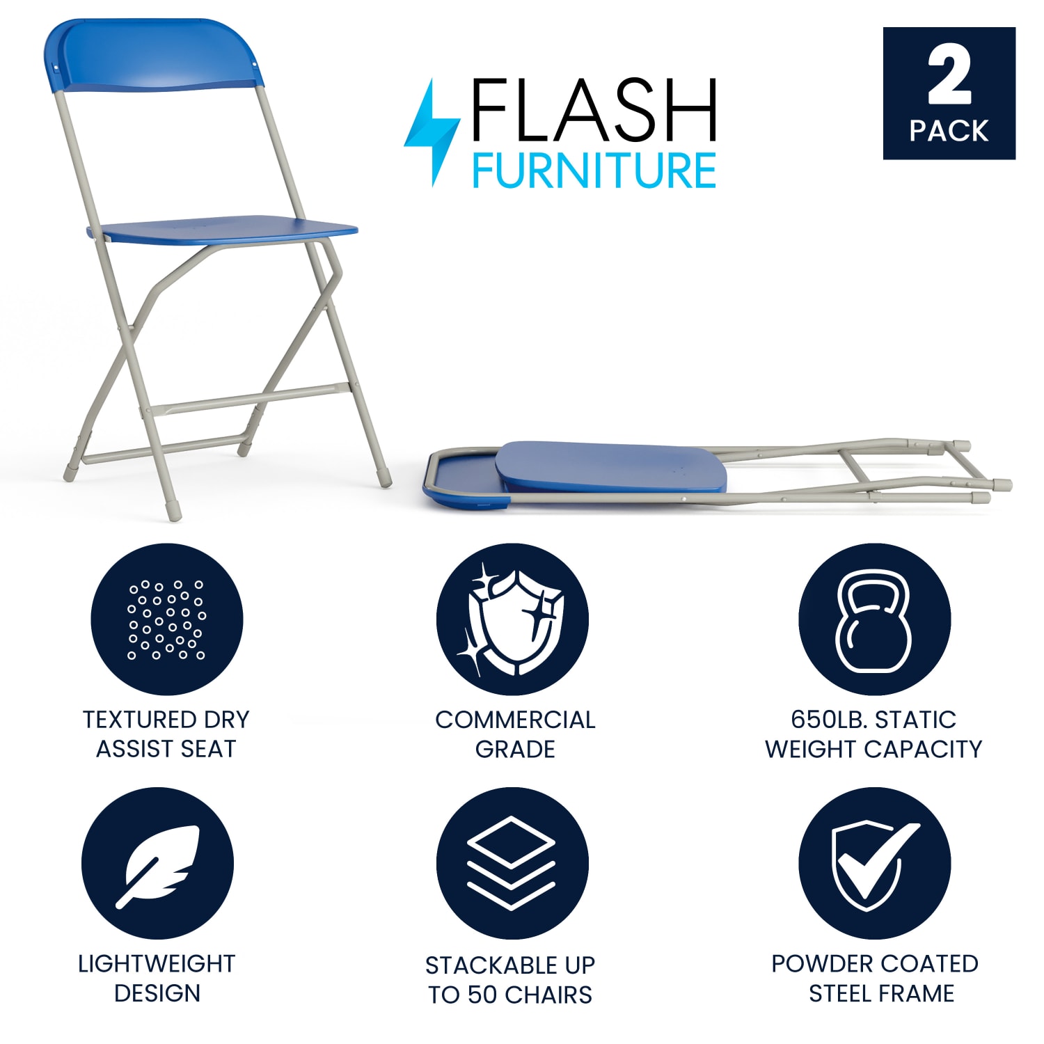 Flash Furniture Hercules Plastic Folding Chairs With 650lb Capacity BlueGray Set Of 2 Chairs PopularChairscom Flash Furniture Hercules Plastic Folding Chairs With 650 lb Capacity BlueGray Set Of 2 Chairs PopularChairscom