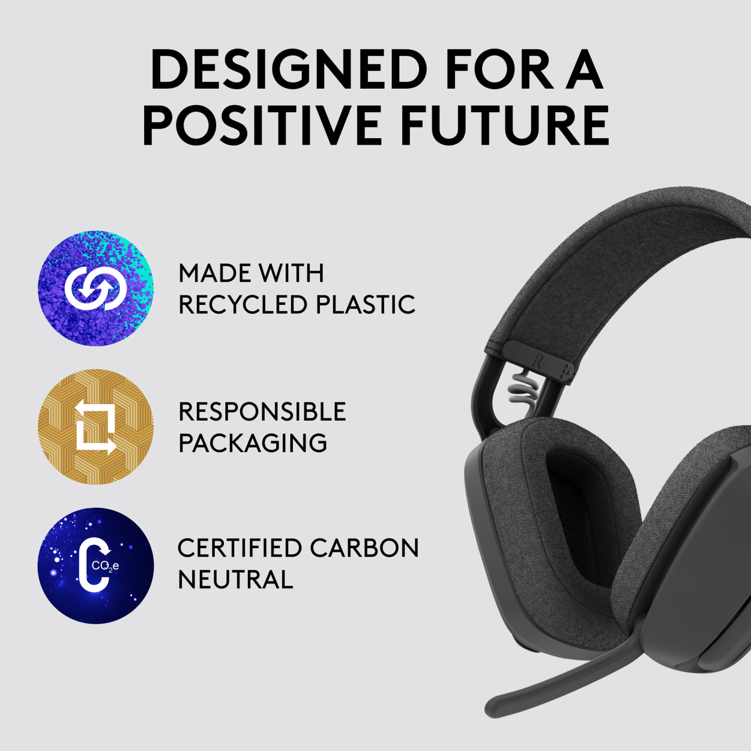 Logitech Zone Vibe 100 Lightweight Wireless Over-Ear Headphones, Graphite, 981-001256 - Image 6