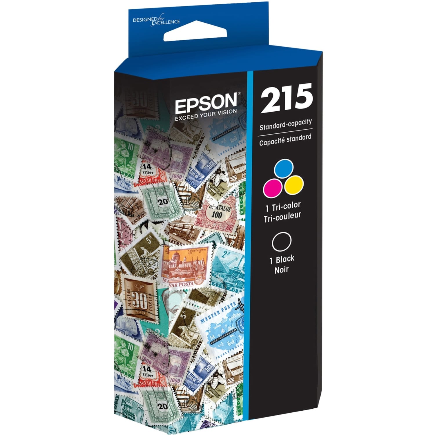 Epson 215 Black And Cyan, Magenta, Yellow Ink Cartridges, Pack Of 4, T215120-BCS