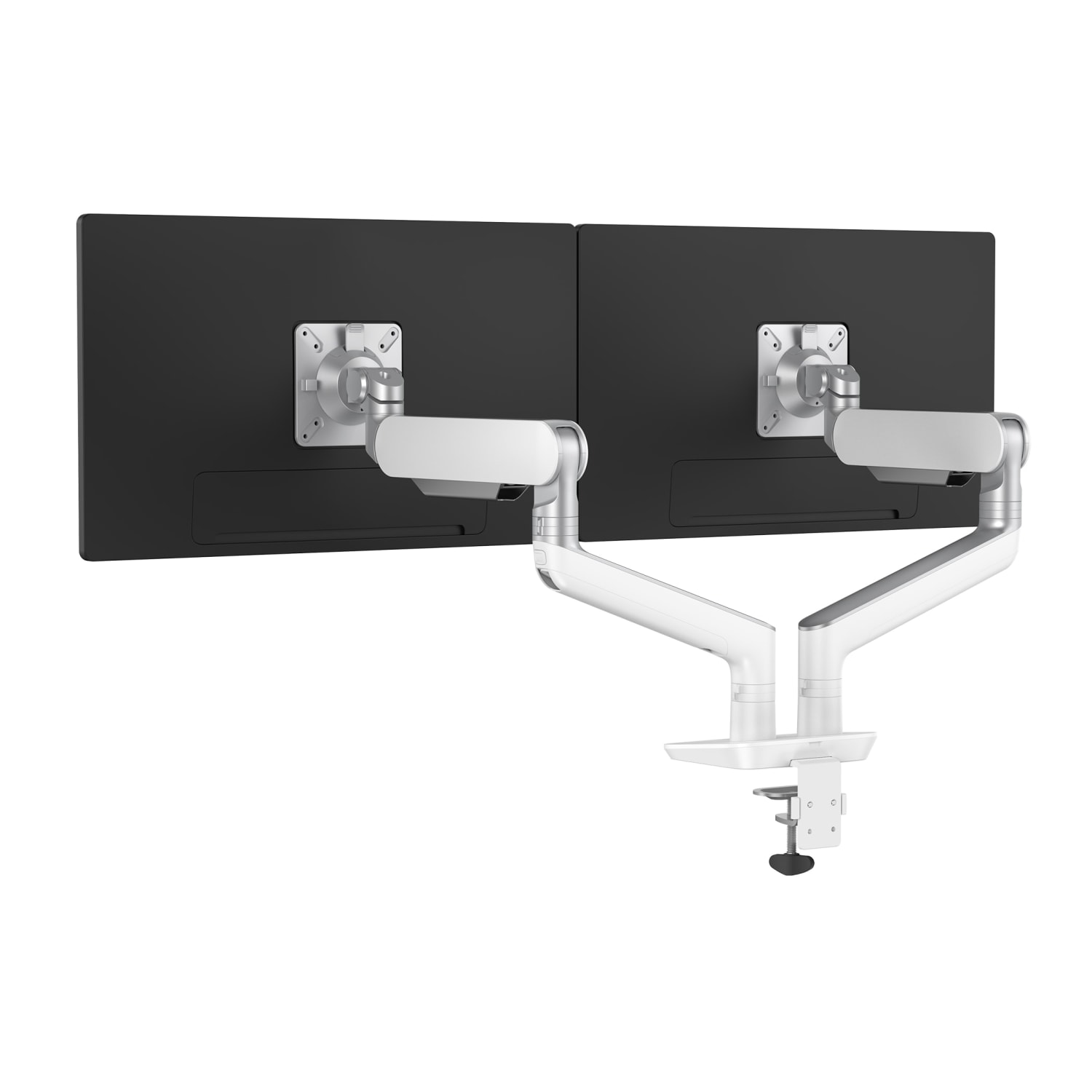 Fellowes Rising 2 Dual Monitor Arm, Fully Adjustable, 28 Lb Capacity Per Arm, Maximum Monitor Width 42.3in, Designer White