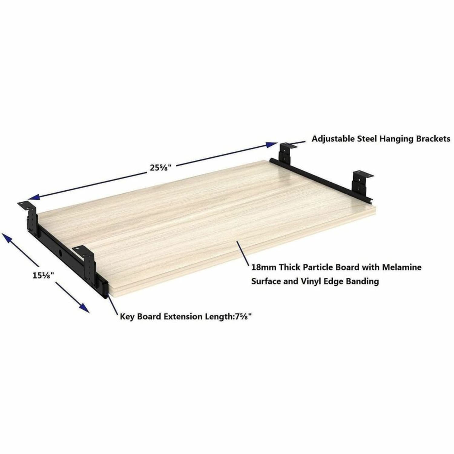 Lorell Essentials Universal Keyboard Tray, 66309 - Image 6