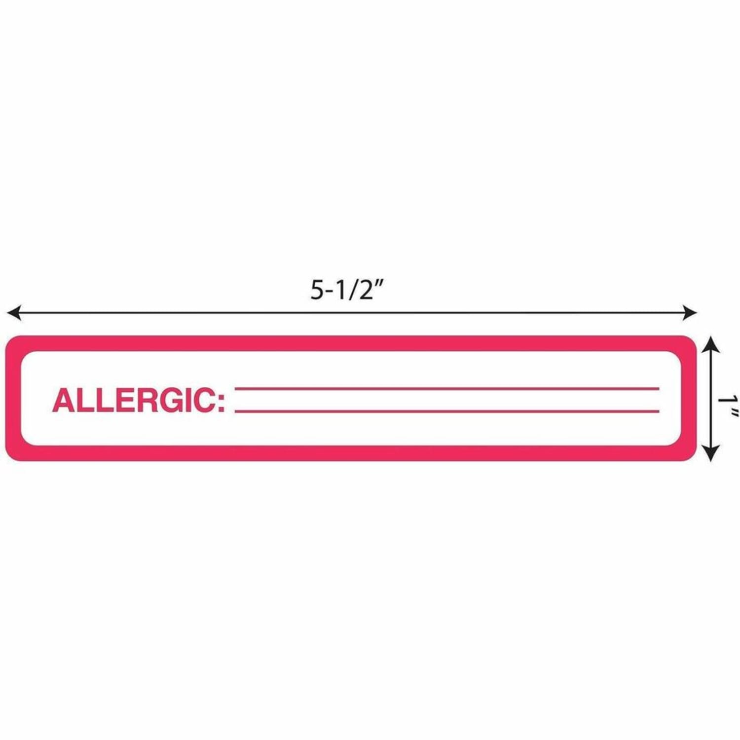 Tabbies Permanent Allergic To: Allergy Label Roll, TAB40561, Red, Roll Of 175 - Image 4