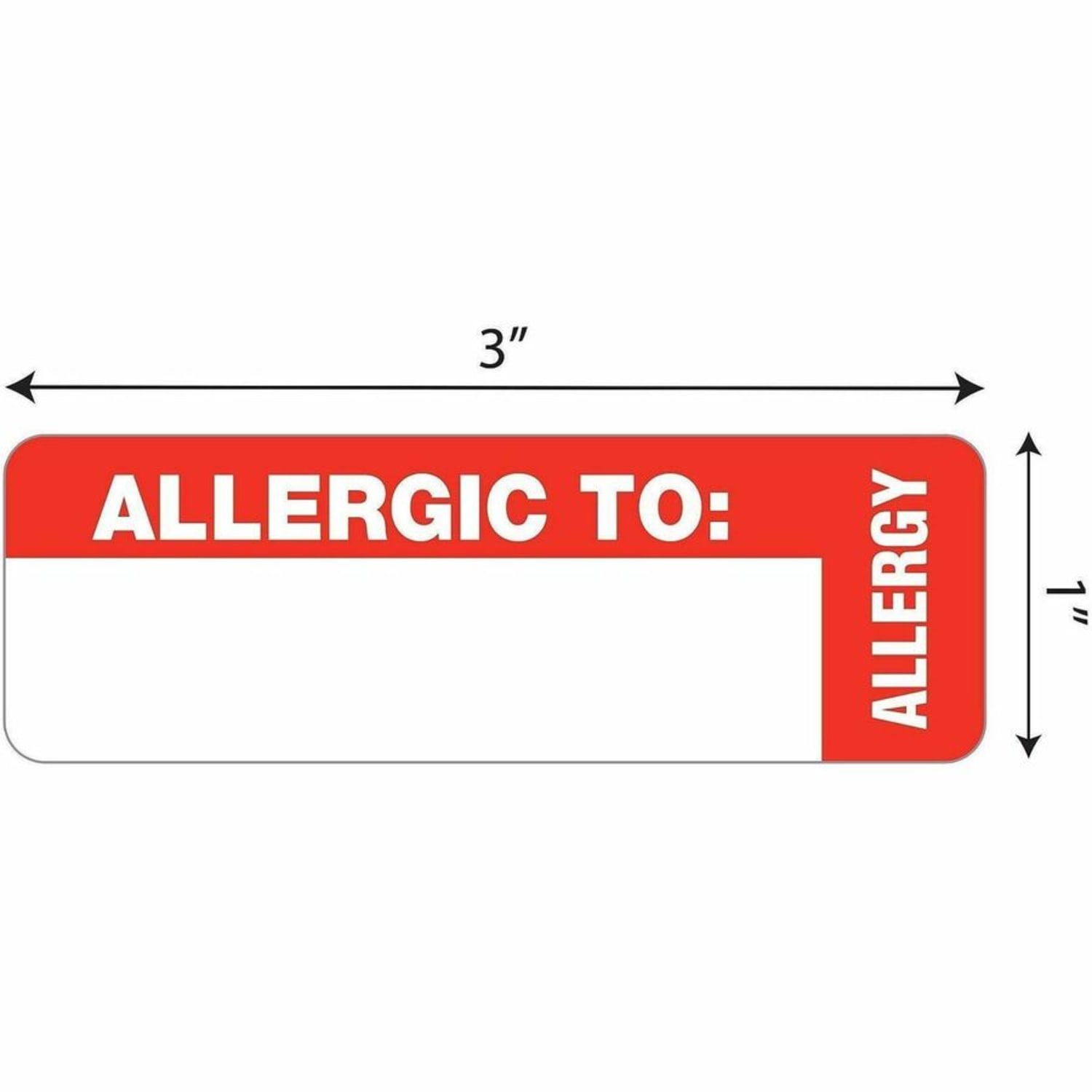 Tabbies Permanent "Allergic To:" Medical Wrap Label Roll, TAB40562, Red, Roll Of 500 - Image 4