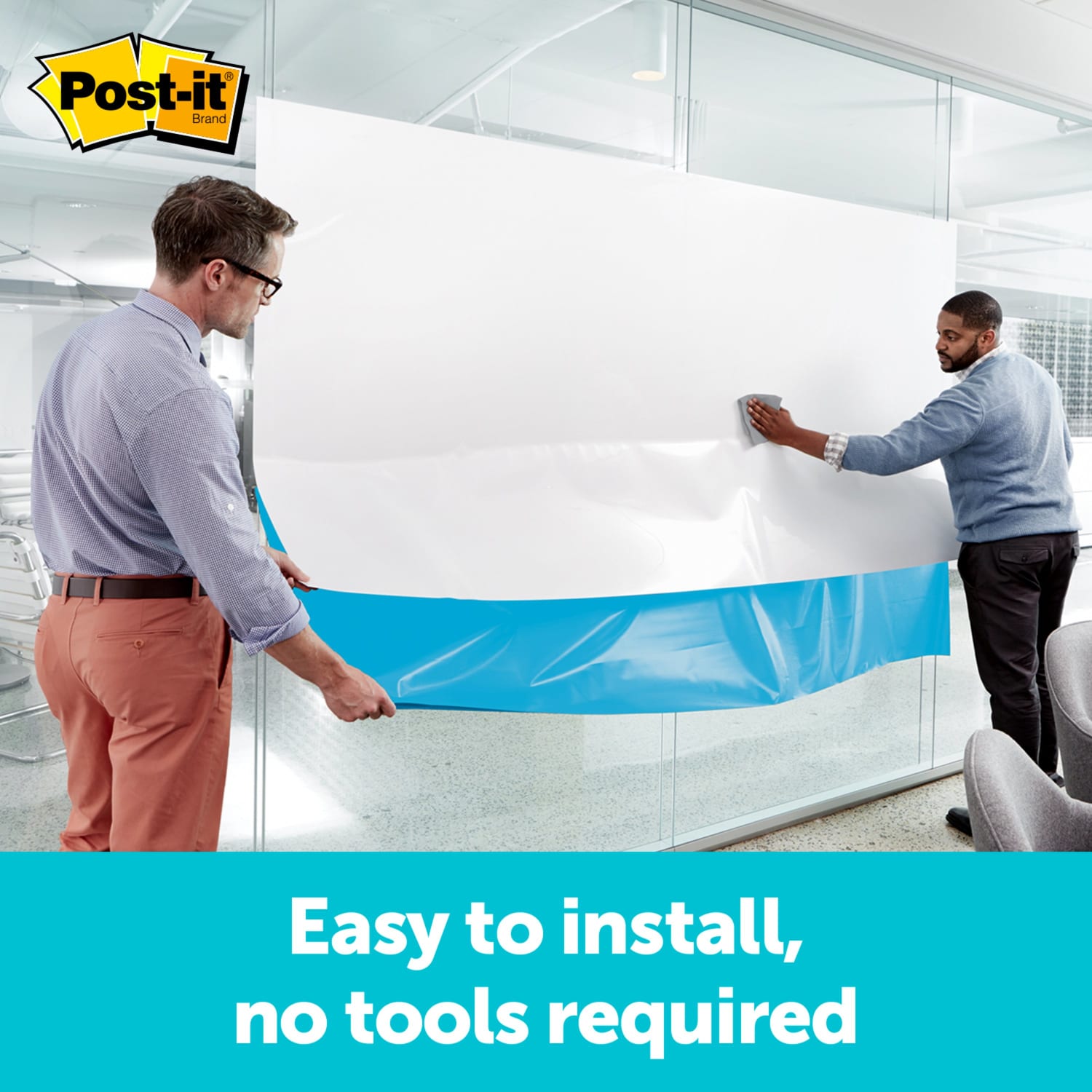Post it Non-Magnetic Dry-Erase Whiteboard Surface, 36in x 48in, White - Image 4