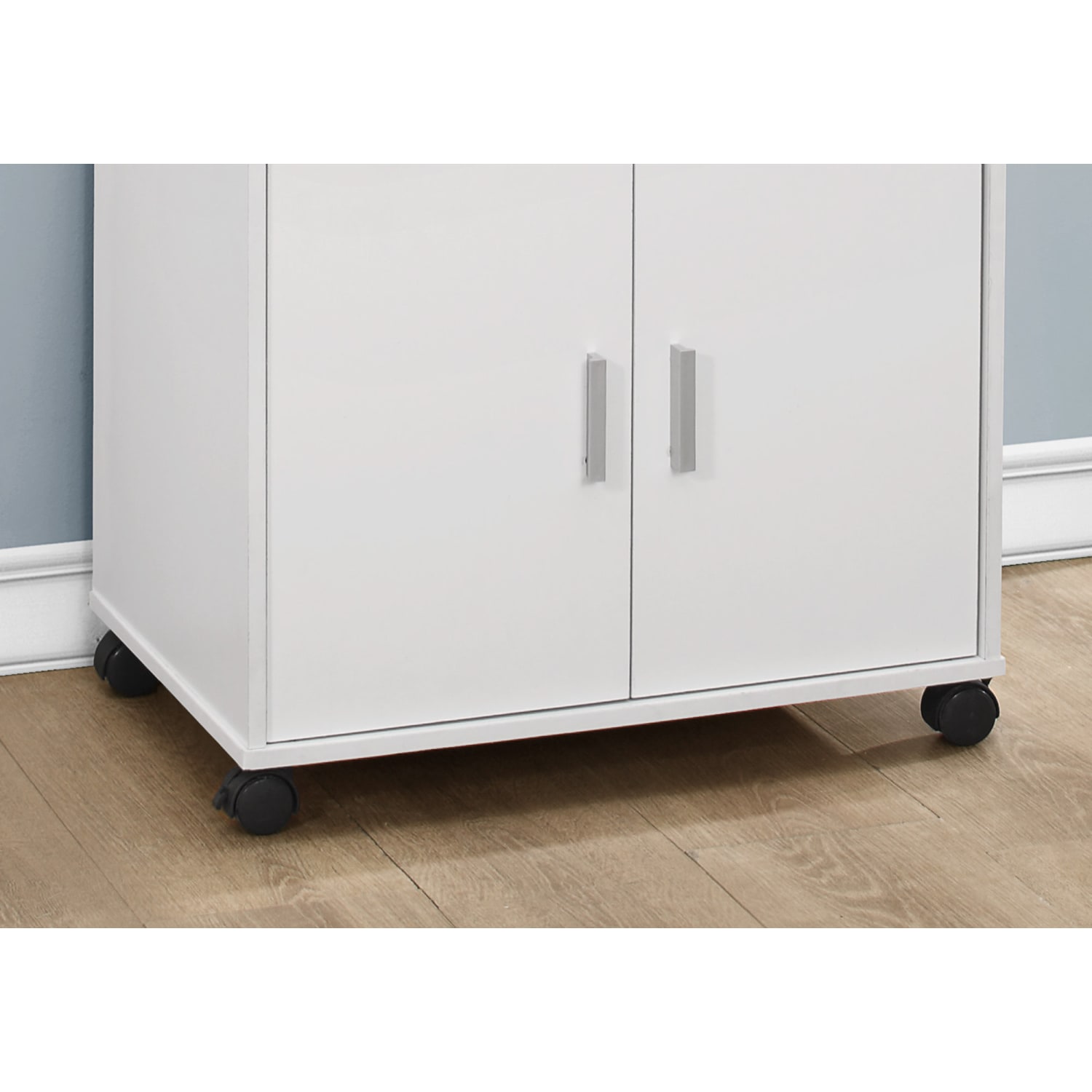 Monarch Specialties Kitchen Cart - 33inH / White On Castors - Image 4