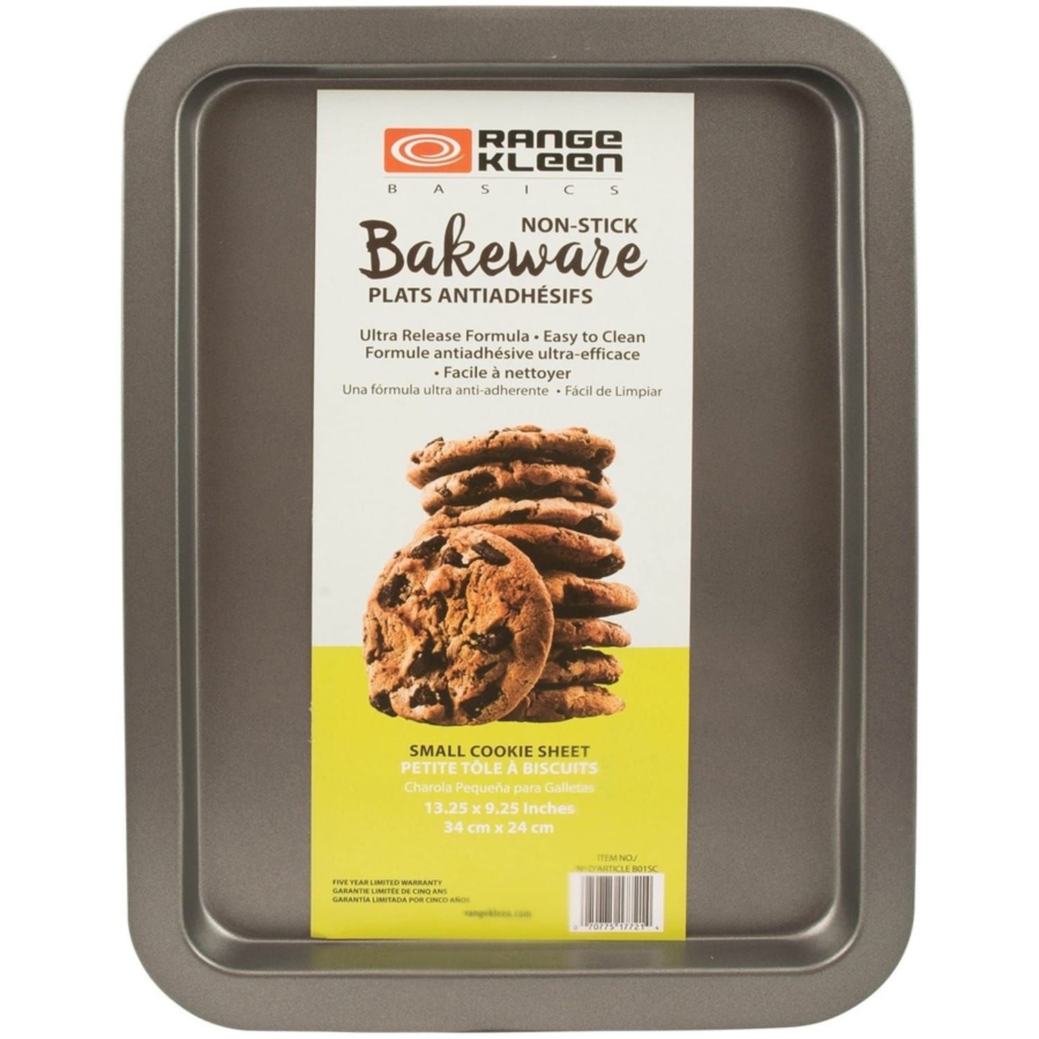 Range Kleen B01SC Non-Stick Small Cookie Sheet - Baking, Roasting, Toasting - Dishwasher Safe - Gray, Black - Carbon Steel, Silicone Body - Image 4