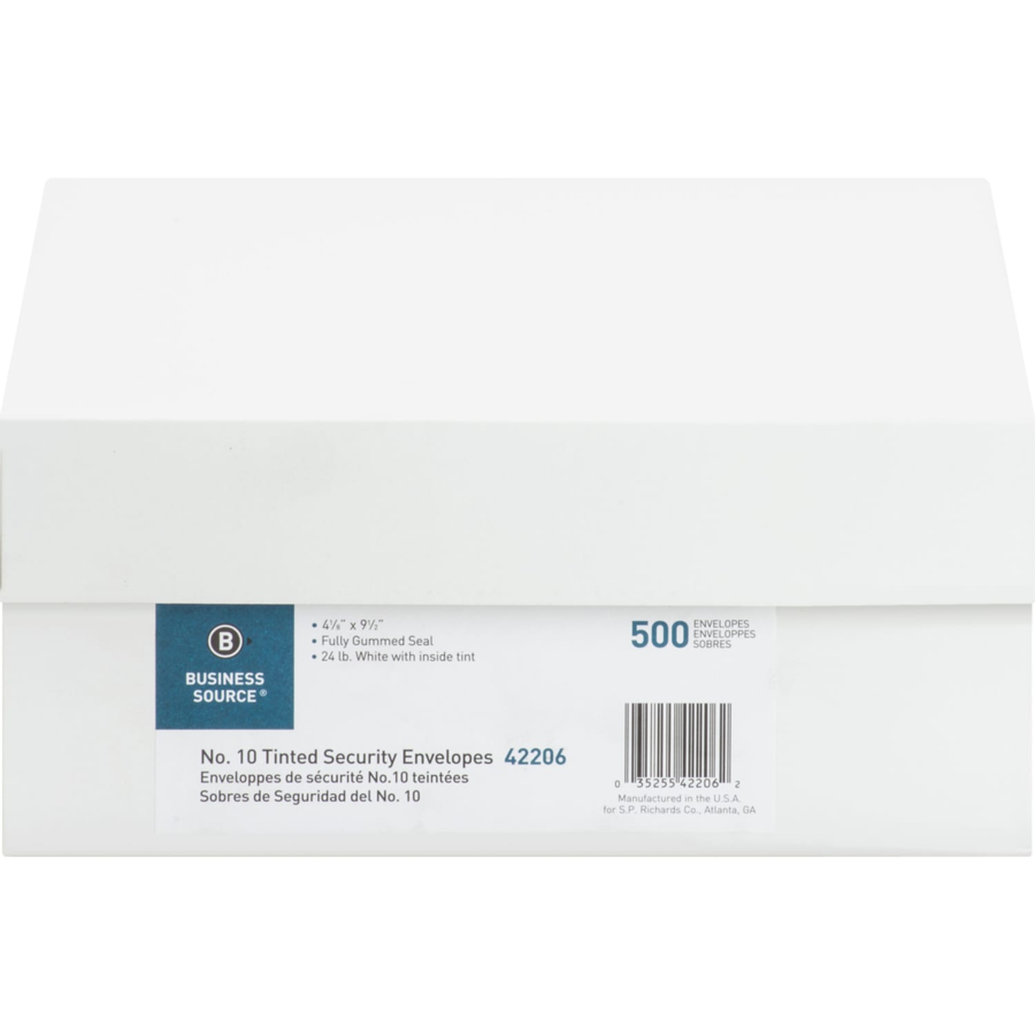 Business Source No.10 Regular Tint Security Envelopes - Security - #10 - 4 1/8in Width x 9 1/2in Length - 24 lb - Gummed - White - Wove - 1 Box - Image 4