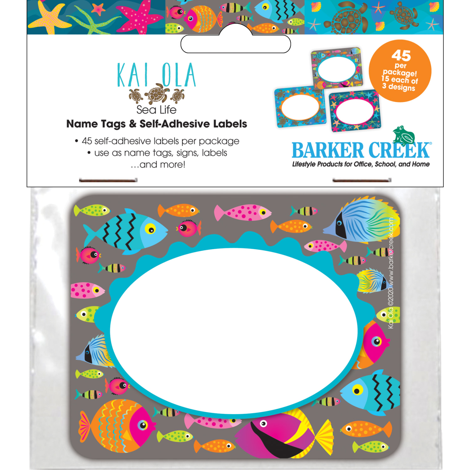 Barker Creek Self-Adhesive Name Tags, 2-3/4 x 3-1/2in, Kai Ola, Pack Of 45 Tags - Image 6
