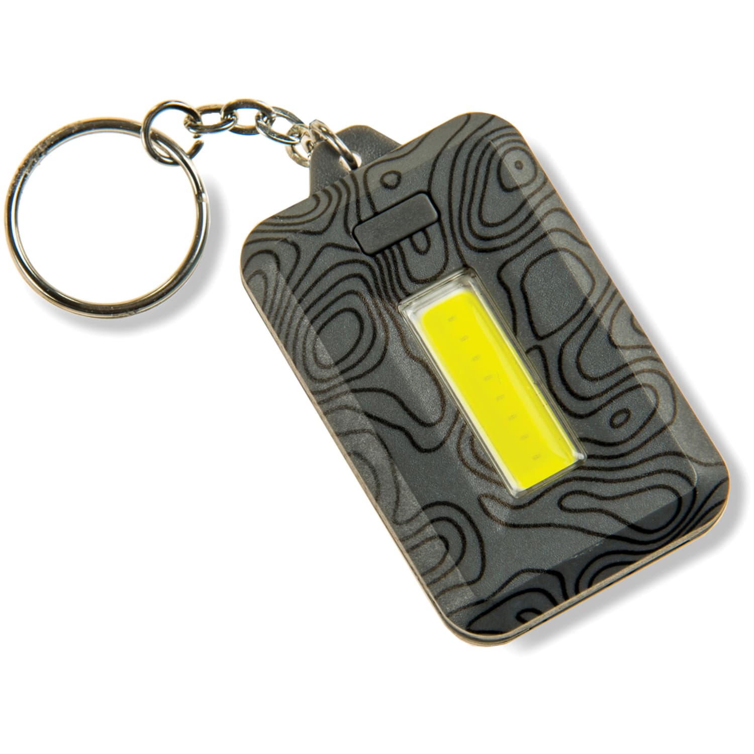 Carson 120-Lumen COB LED Keychain Flashlight With Stainless Steel Keyring, 2-7/16in x 1/2in, Gray