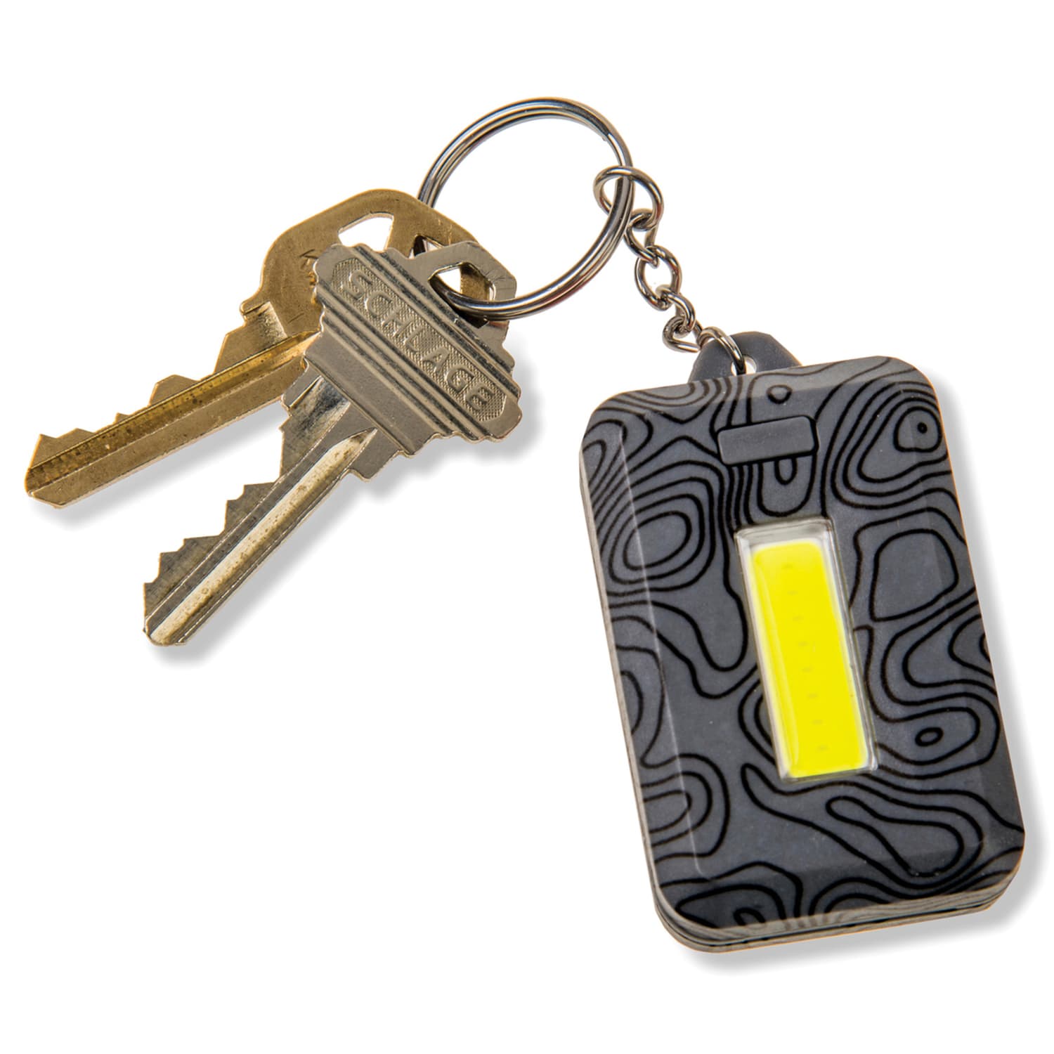 Carson 120-Lumen COB LED Keychain Flashlight With Stainless Steel Keyring, 2-7/16in x 1/2in, Gray - Image 5