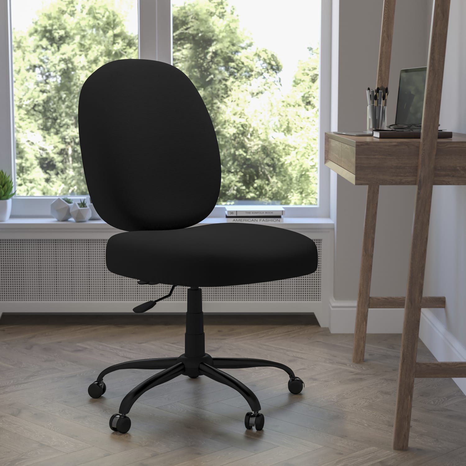 Flash Furniture HERCULES Ergonomic Fabric High-Back Big And Tall Swivel Chair, Black - Image 3