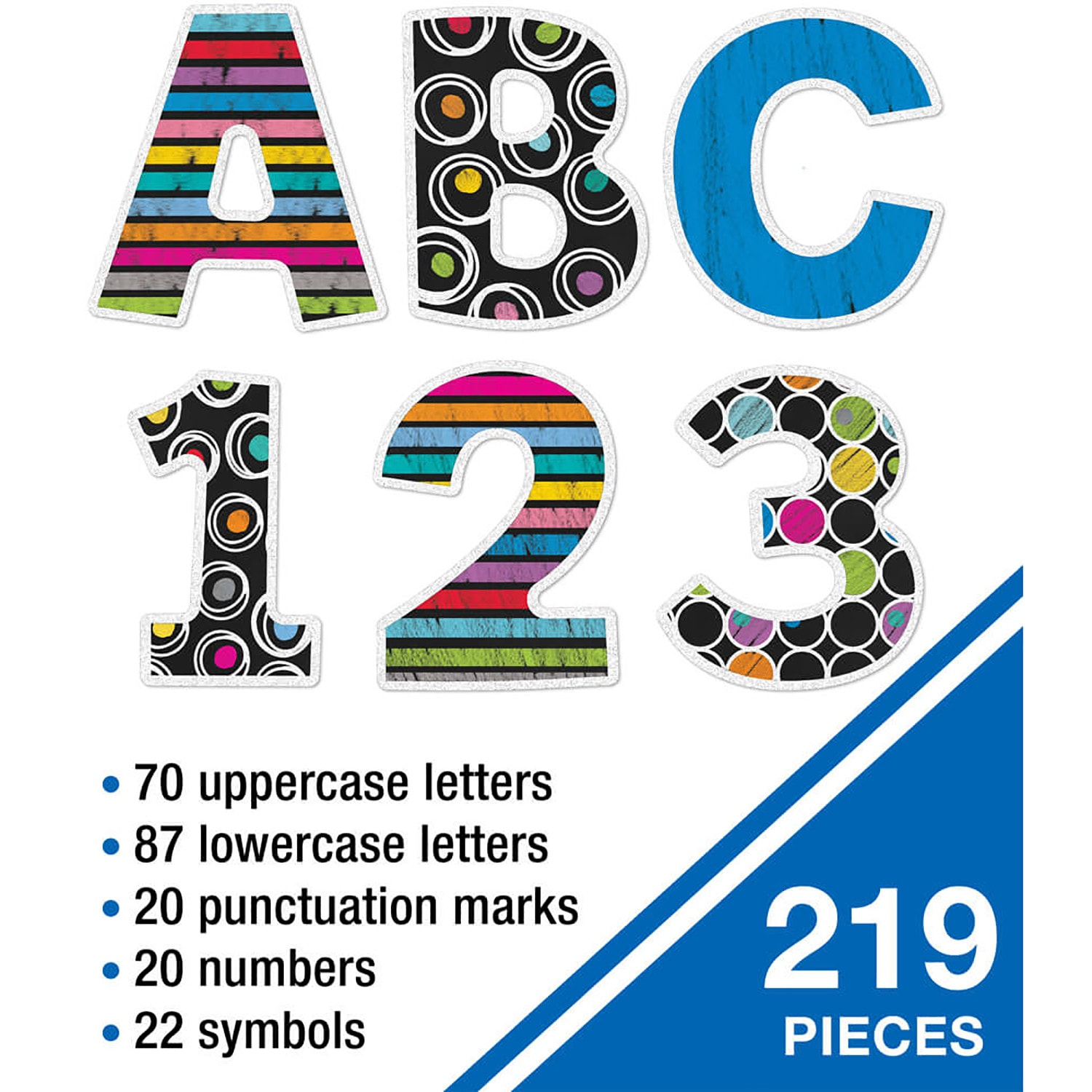 Carson Dellosa Education EZ Letters Combo Pack, Colorful Chalkboard, 219 Pieces Per Pack, Set Of 3 Packs - Image 4