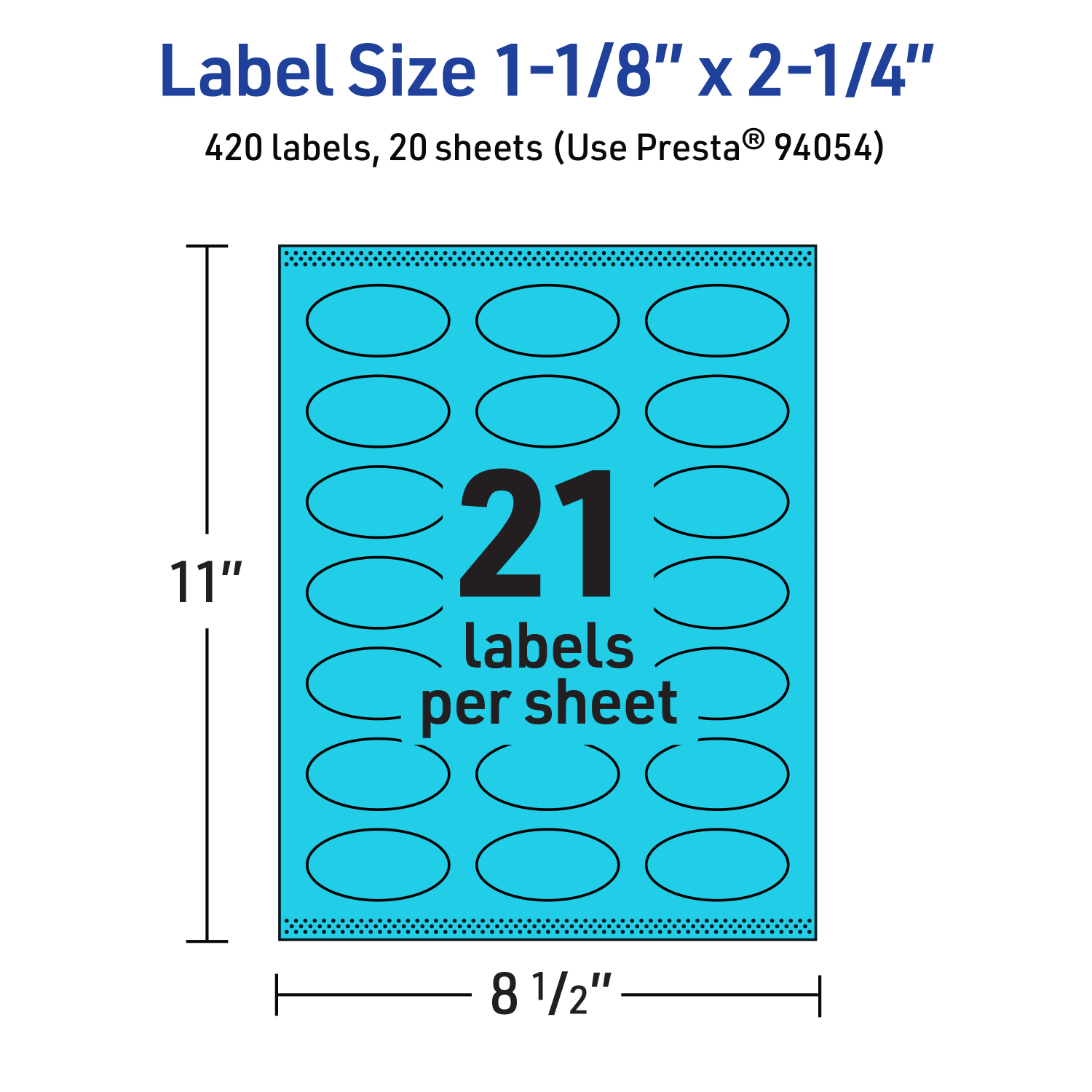 Avery Print-To-The-Edge Labels With Sure Feed Technology And Easy Peel, 94054-BBP20, Oval, 1-1/8in x 2-1/4in, Matte Bright Blue, Pack of 420 - Image 6