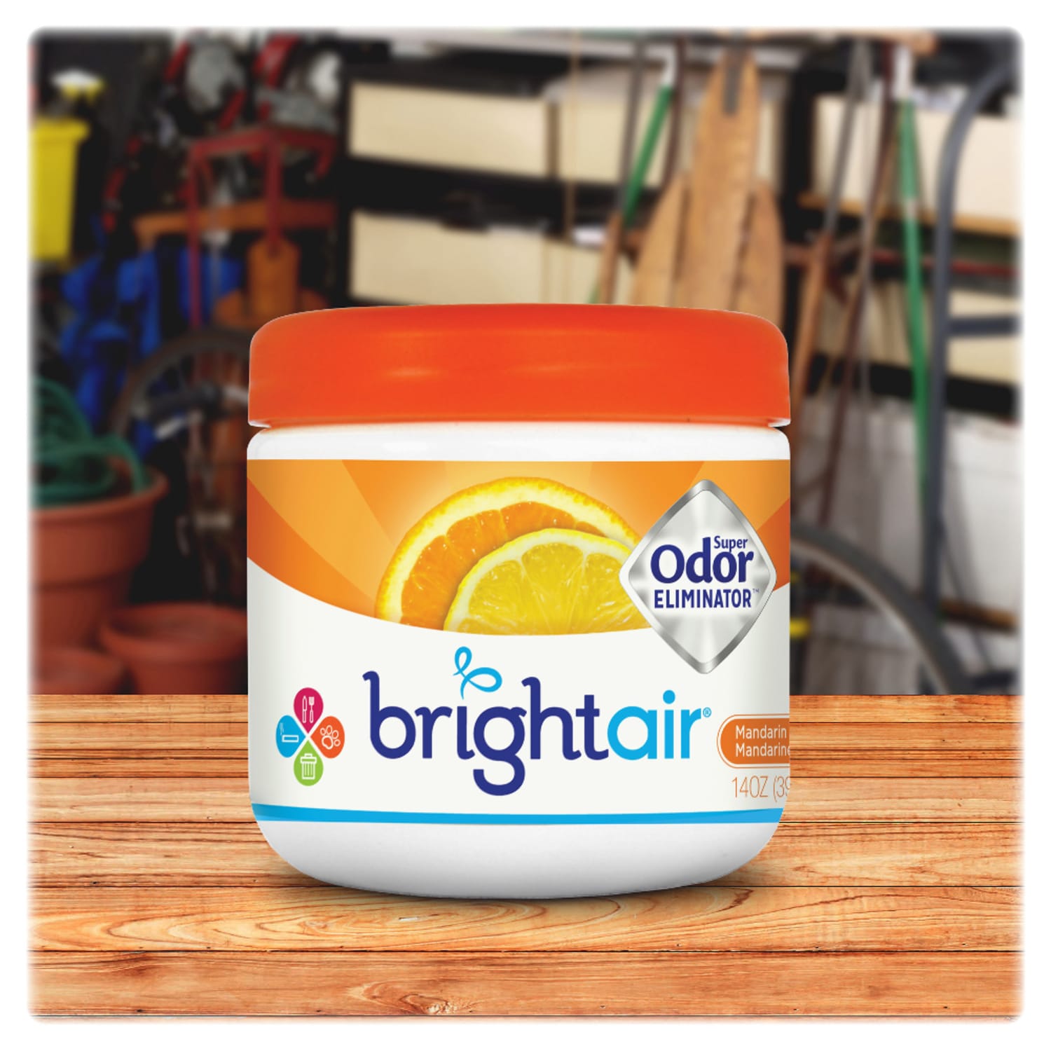 BRIGHT Air Super Odor Eliminator Gel, 14 Oz., Mandarin Orange & Fresh Lemon - Image 3