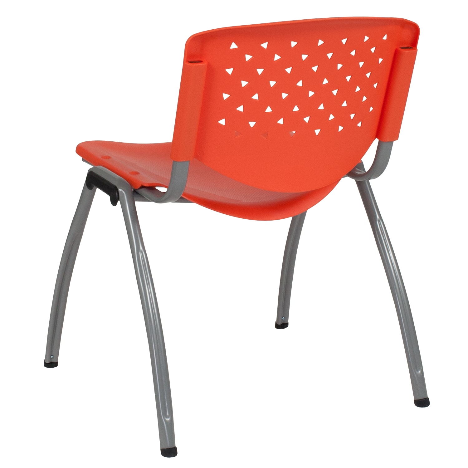 Flash Furniture HERCULES Series Stack Chair With Titanium Frame, Orange Seat/Gray Frame - Image 8