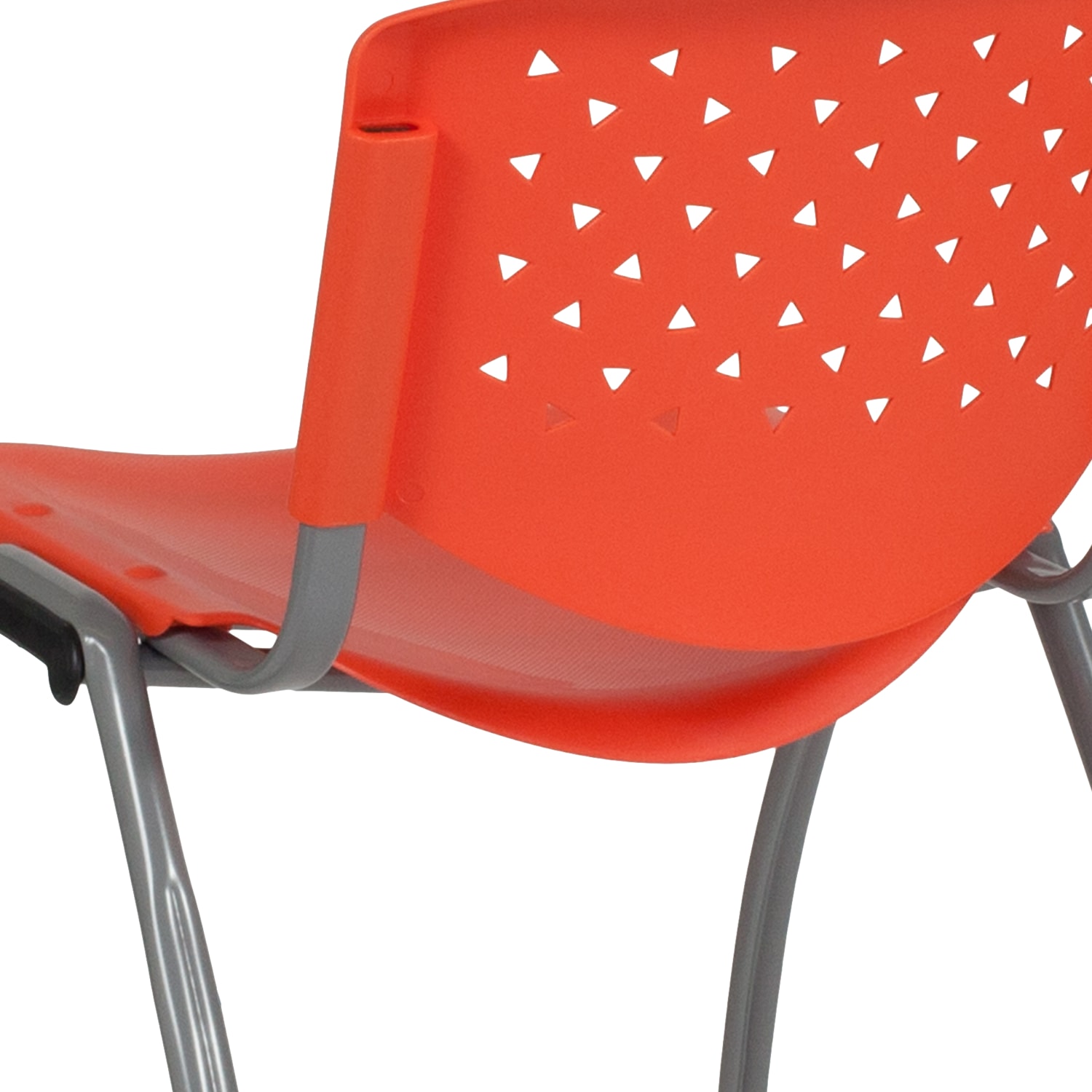 Flash Furniture HERCULES Series Stack Chair With Titanium Frame, Orange Seat/Gray Frame - Image 9