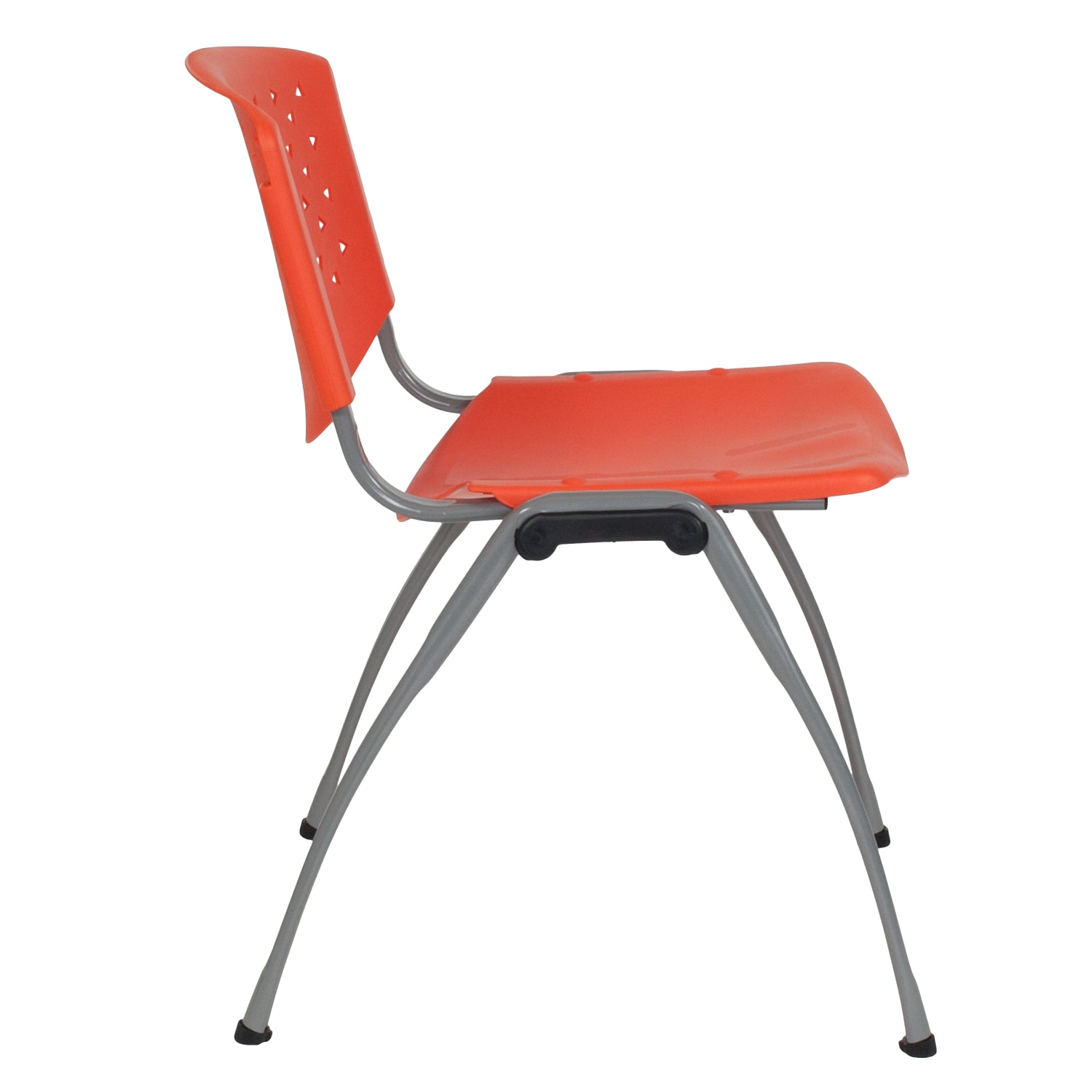 Flash Furniture HERCULES Series Stack Chair With Titanium Frame, Orange Seat/Gray Frame - Image 10