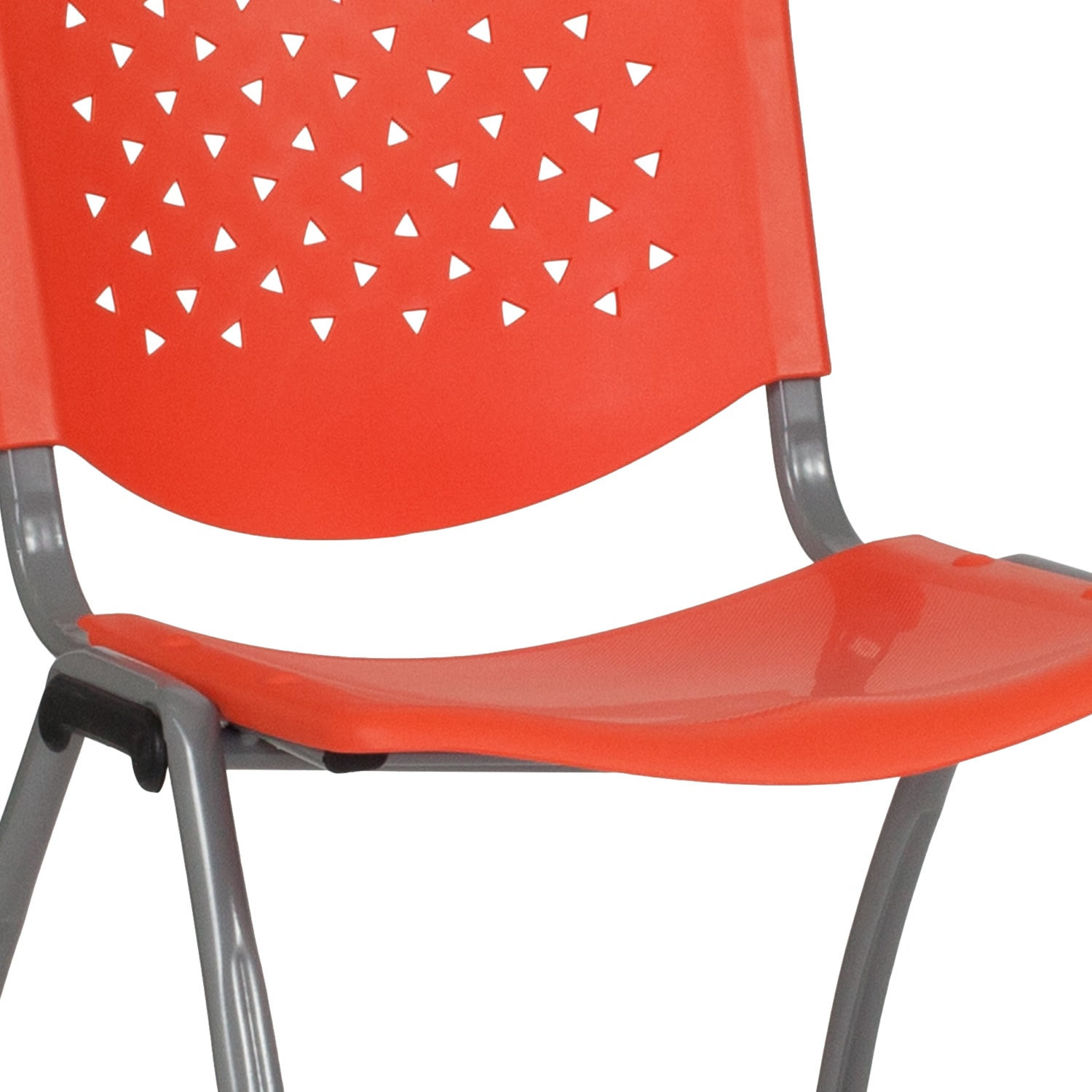 Flash Furniture HERCULES Series Stack Chair With Titanium Frame, Orange Seat/Gray Frame - Image 12