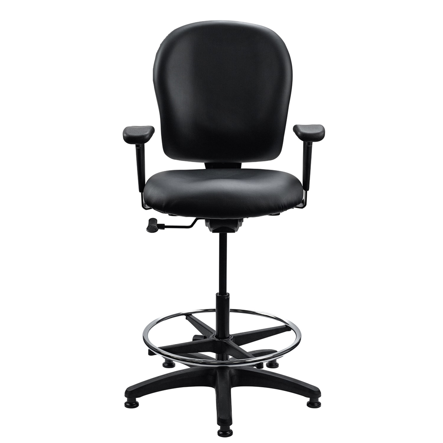 Eurotech Antimicrobial VinylMesh Task Stool With Back Black PopularChairscom