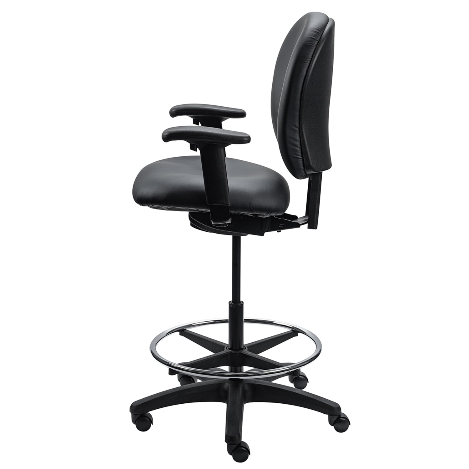 Eurotech Antimicrobial Vinyl/Mesh Task Stool With Back, Black - Image 5