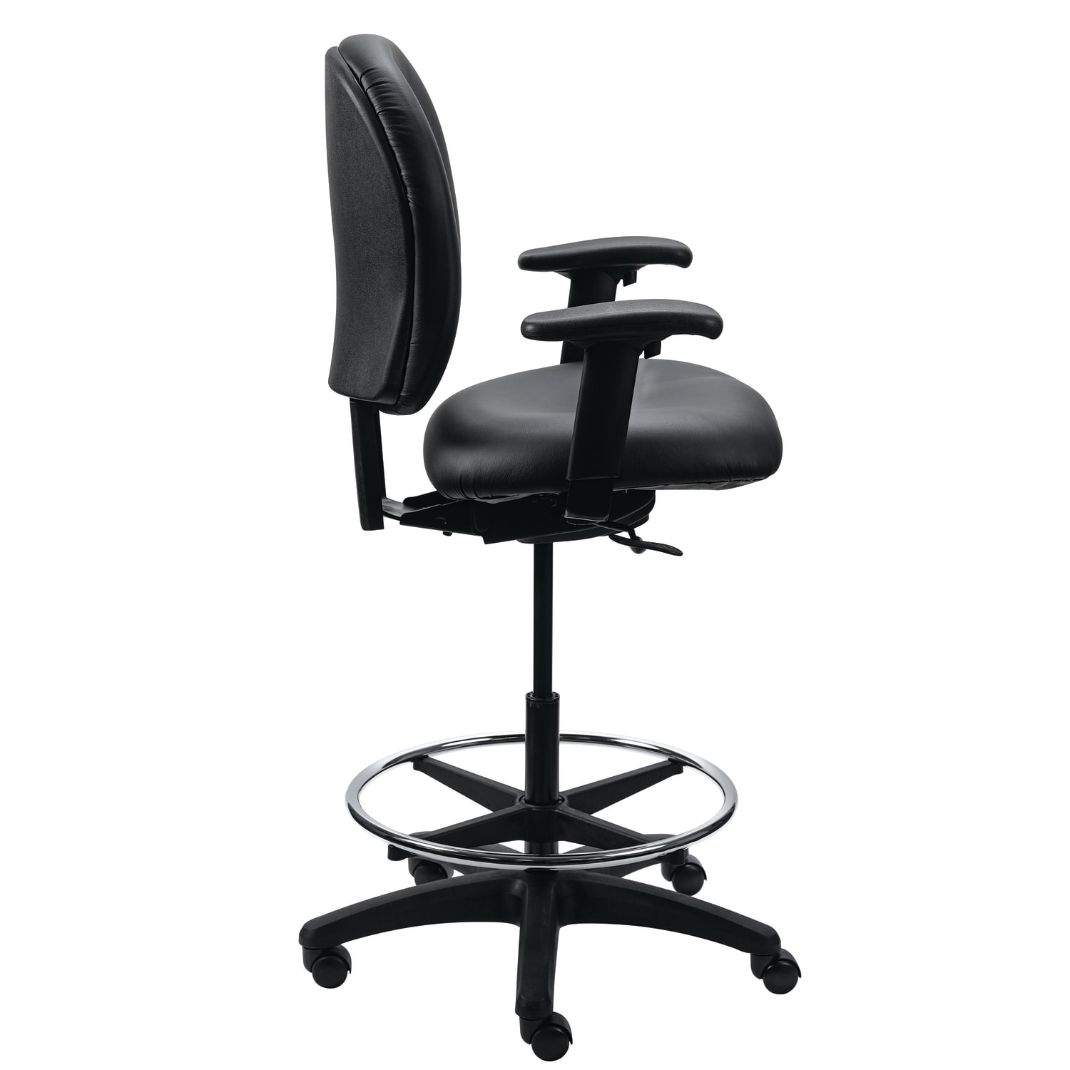 Eurotech Antimicrobial Vinyl/Mesh Task Stool With Back, Black - Image 6