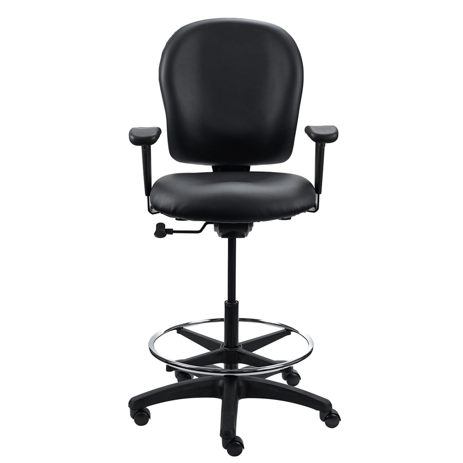 Eurotech Antimicrobial VinylMesh Task Stool With Back Black PopularChairscom