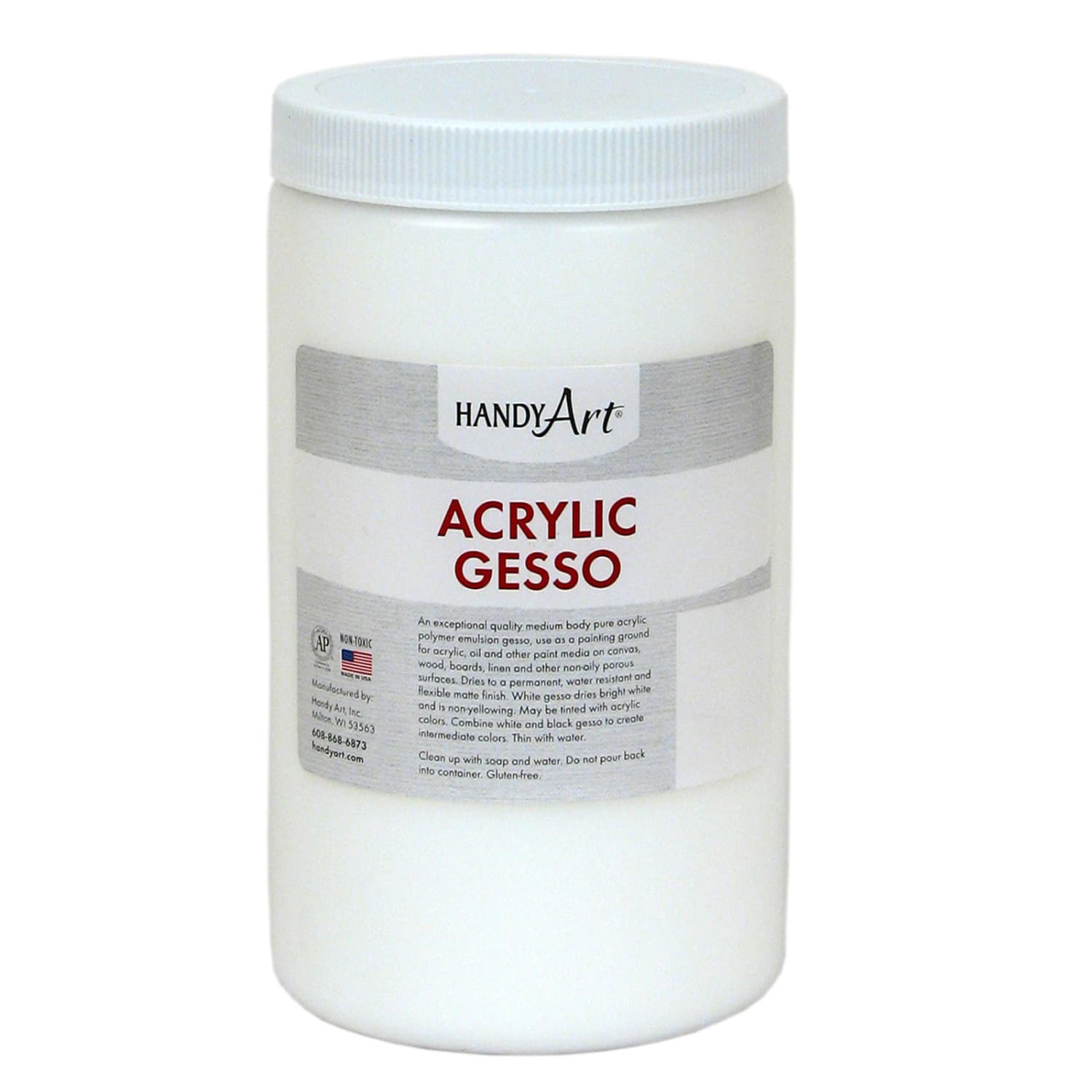 Handy Art Acrylic Gesso, 32 Oz, White, Pack Of 2 Bottles - Image 3