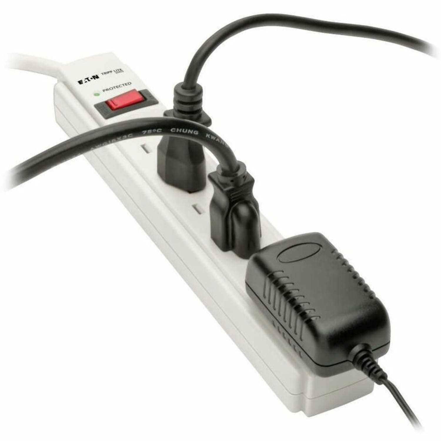 Tripp Lite Protect It! 6-Outlet Surge Protector 6 ft. Cord 790 Joules Diagnostic LED Light Gray Housing - TLP606 - Image 4