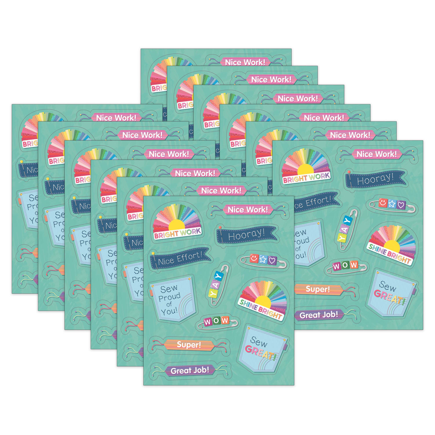 Carson Dellosa Education Motivational Stickers, Crafty and Cool Motivators, 72 Per Pack, Set Of 12 Packs