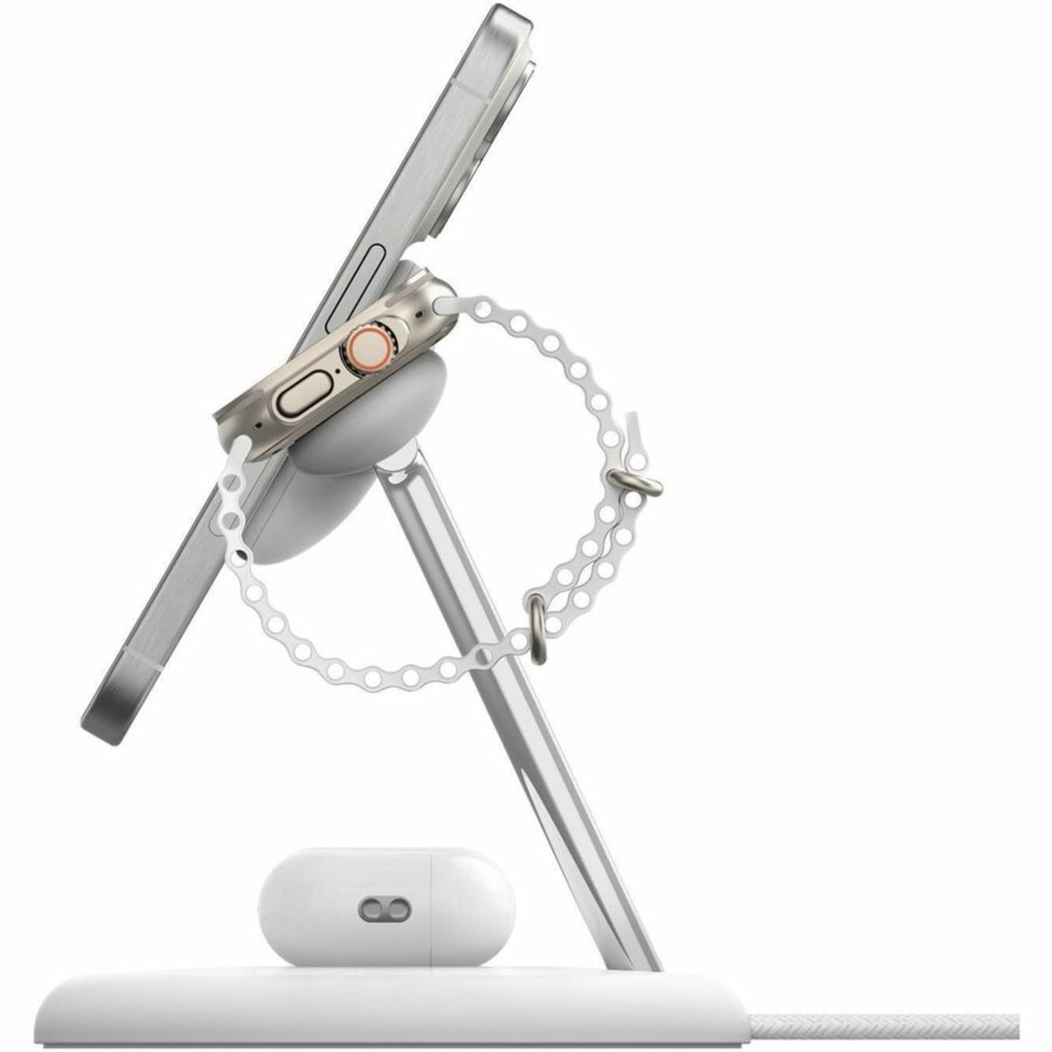 Belkin BoostCharge Pro Cradle - Wireless - iPhone, Apple Watch, AirPods - 3 Slot - Qi2 - Charging Capability - White - Image 5