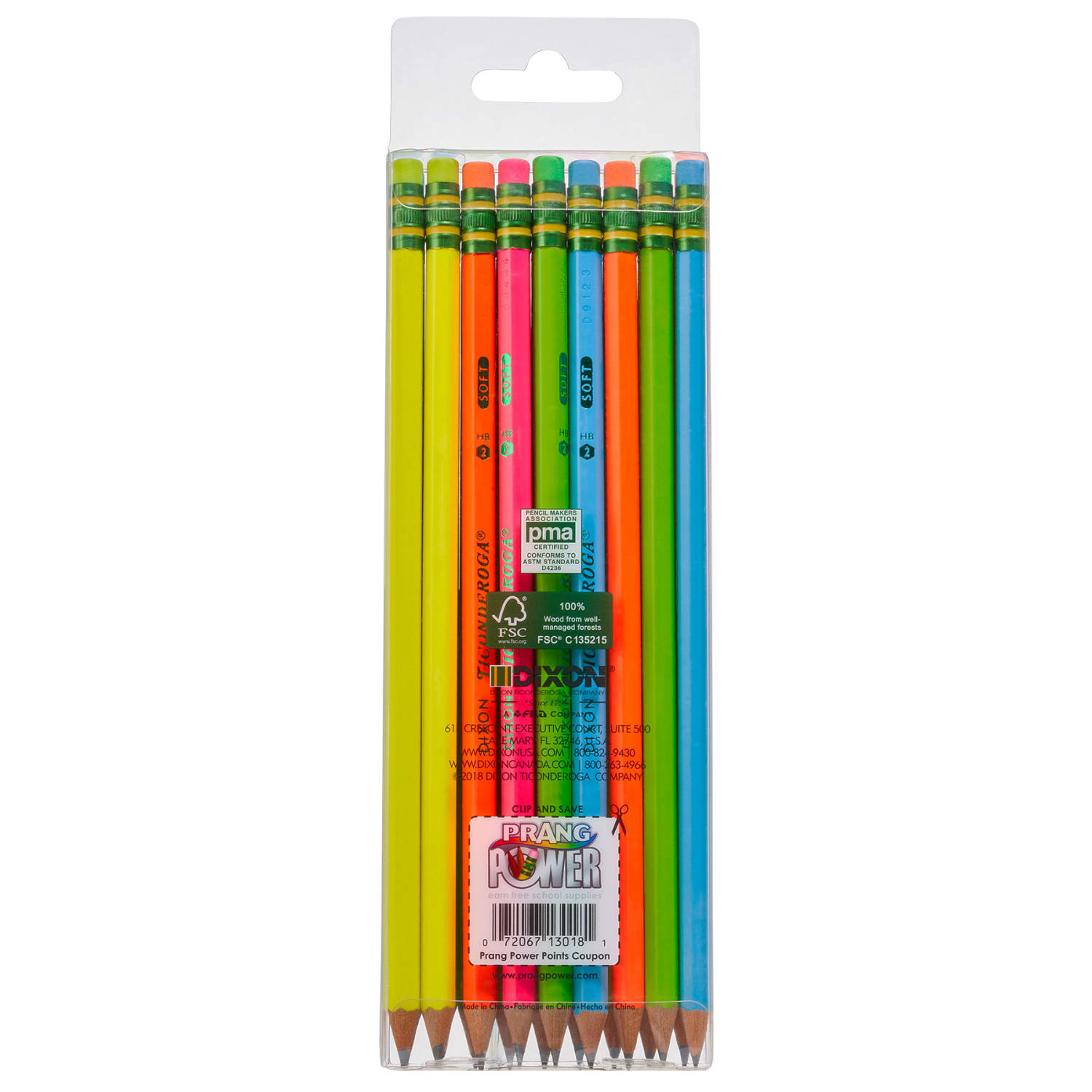 Ticonderoga Pencils, #2 Soft, Neon, 18 Pencils Per Pack, Set Of 2 Packs - Image 3