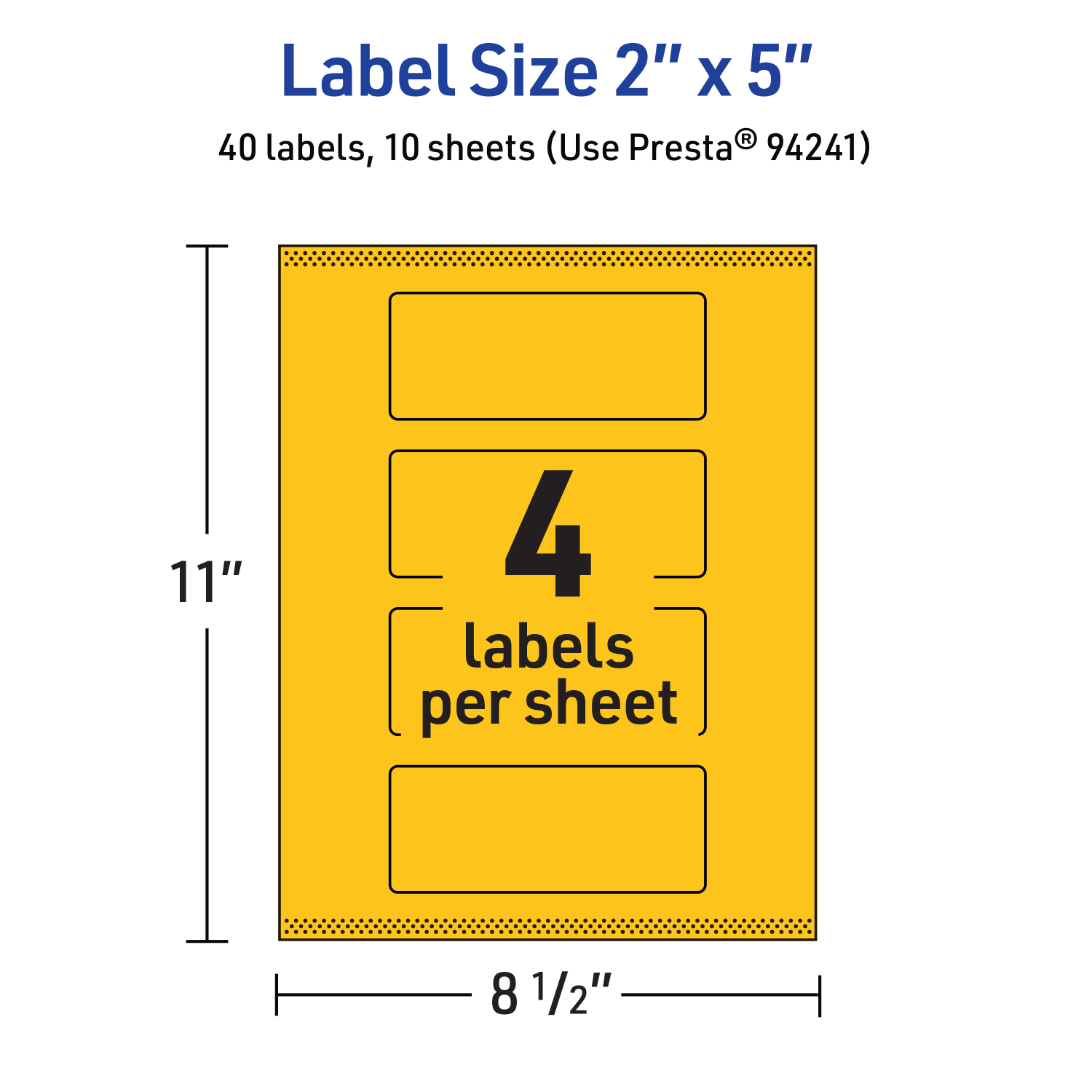 Avery Print-To-The-Edge Labels With Sure Feed Technology, 94241-BYP10, Rectangle, 2in x 5in, Matte Bright Yellow, Pack of 40 - Image 6