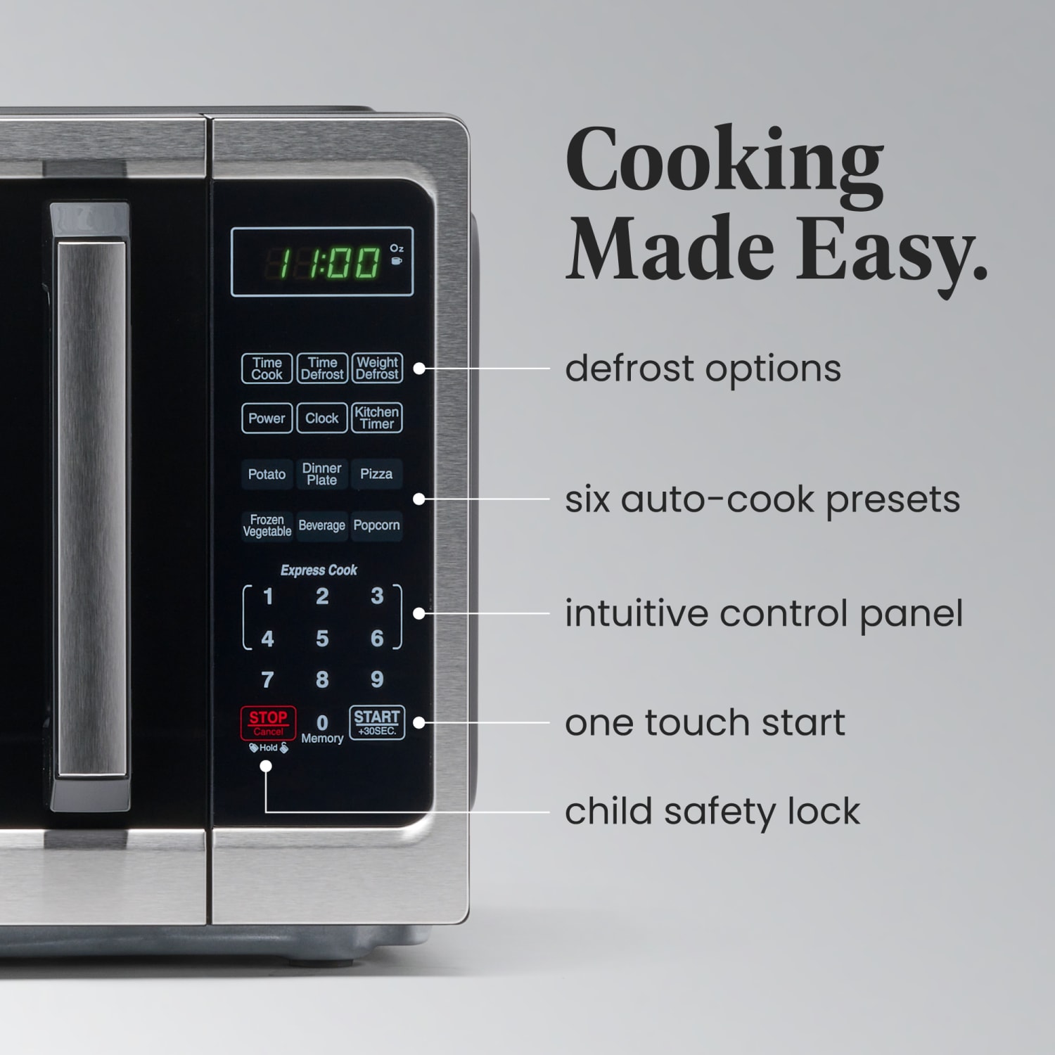 Farberware Classic 0.9 Cu Ft 900-Watt Microwave, Stainless Steel/Black, FM09SS - Image 4