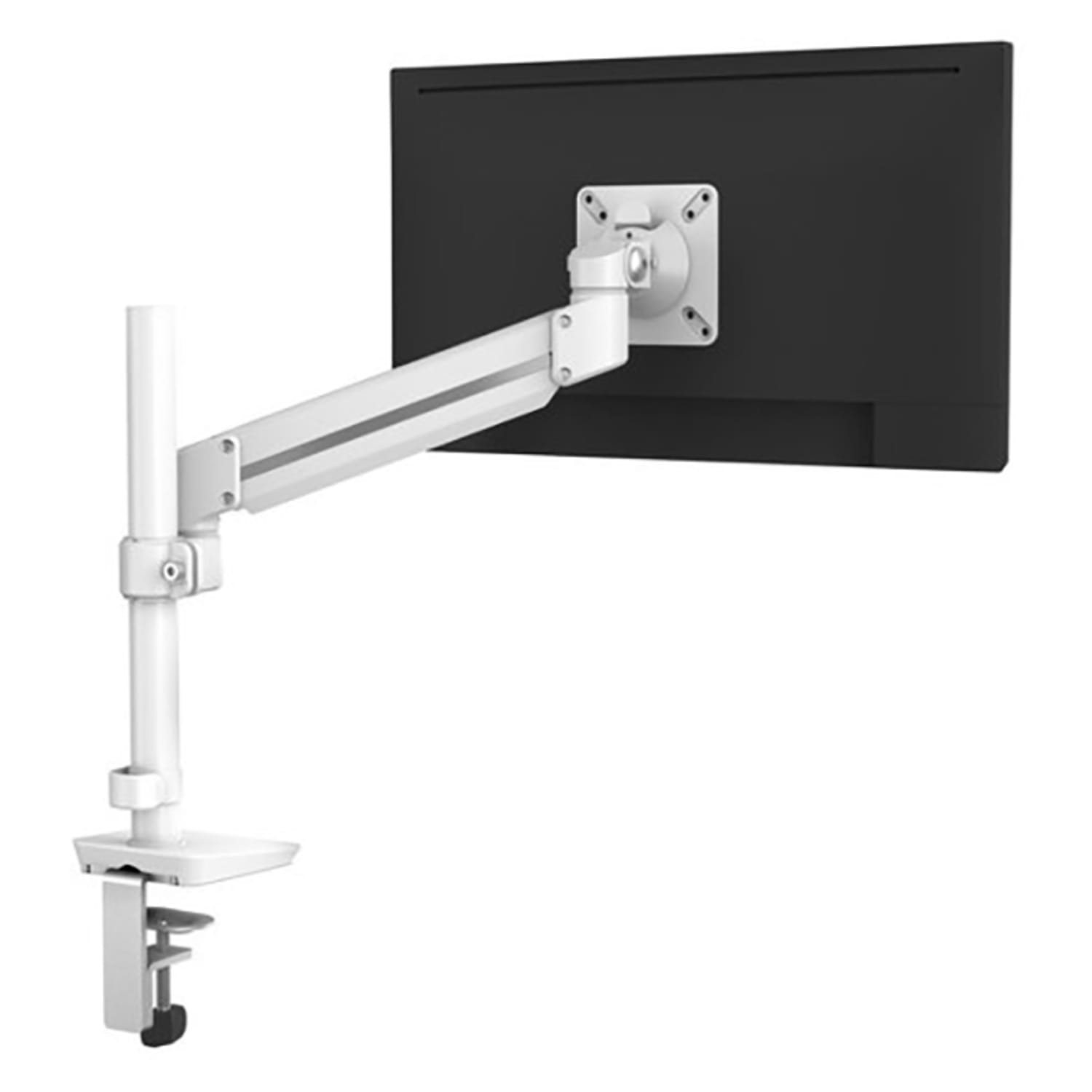 Fellowes SENA Series Base Mount Single Height Adjustment Monitor Arm For Monitors Up To 19.8 Lb, Silver