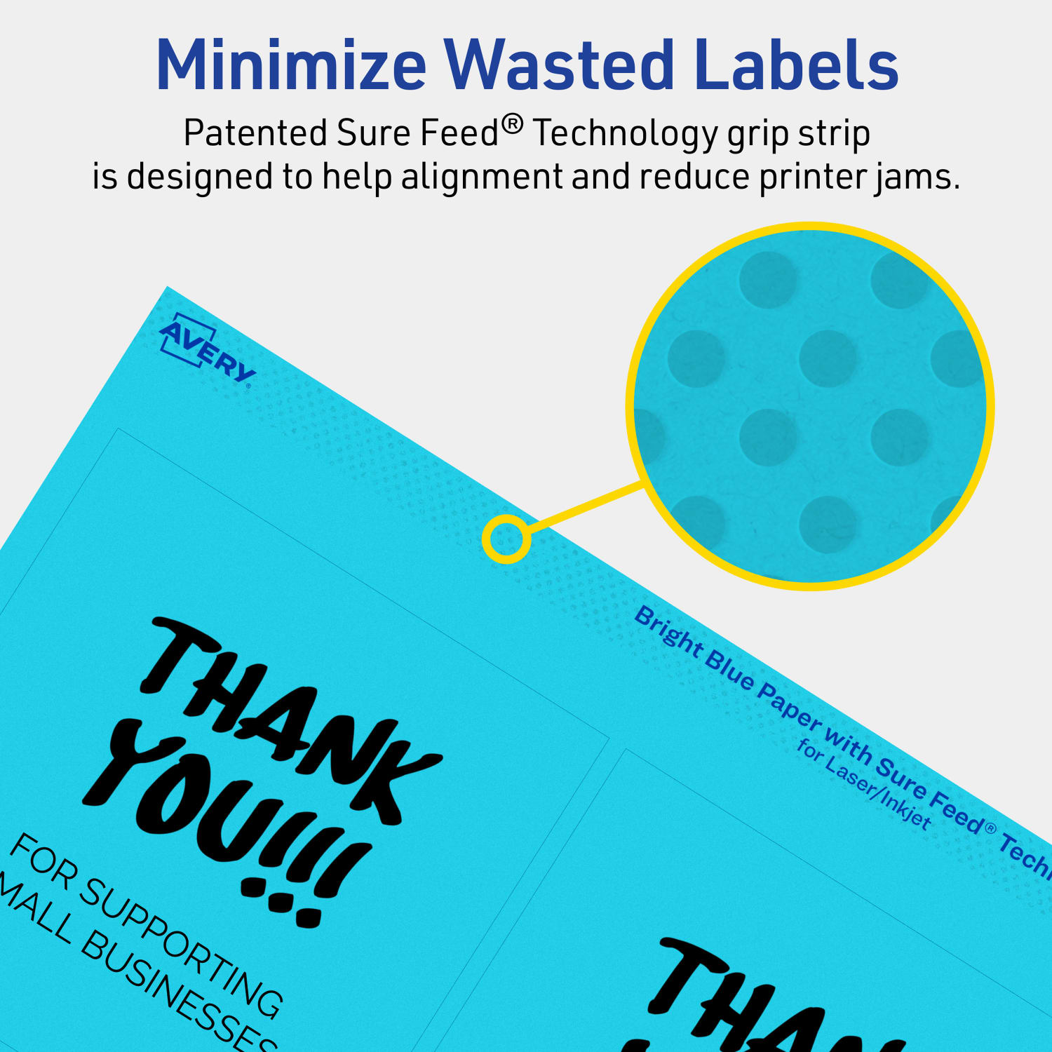 Avery Printable Labels With Sure Feed Technology, 94100-BBP40, Square, 4in x 4in, Matte Bright Blue, Pack of 160 - Image 5