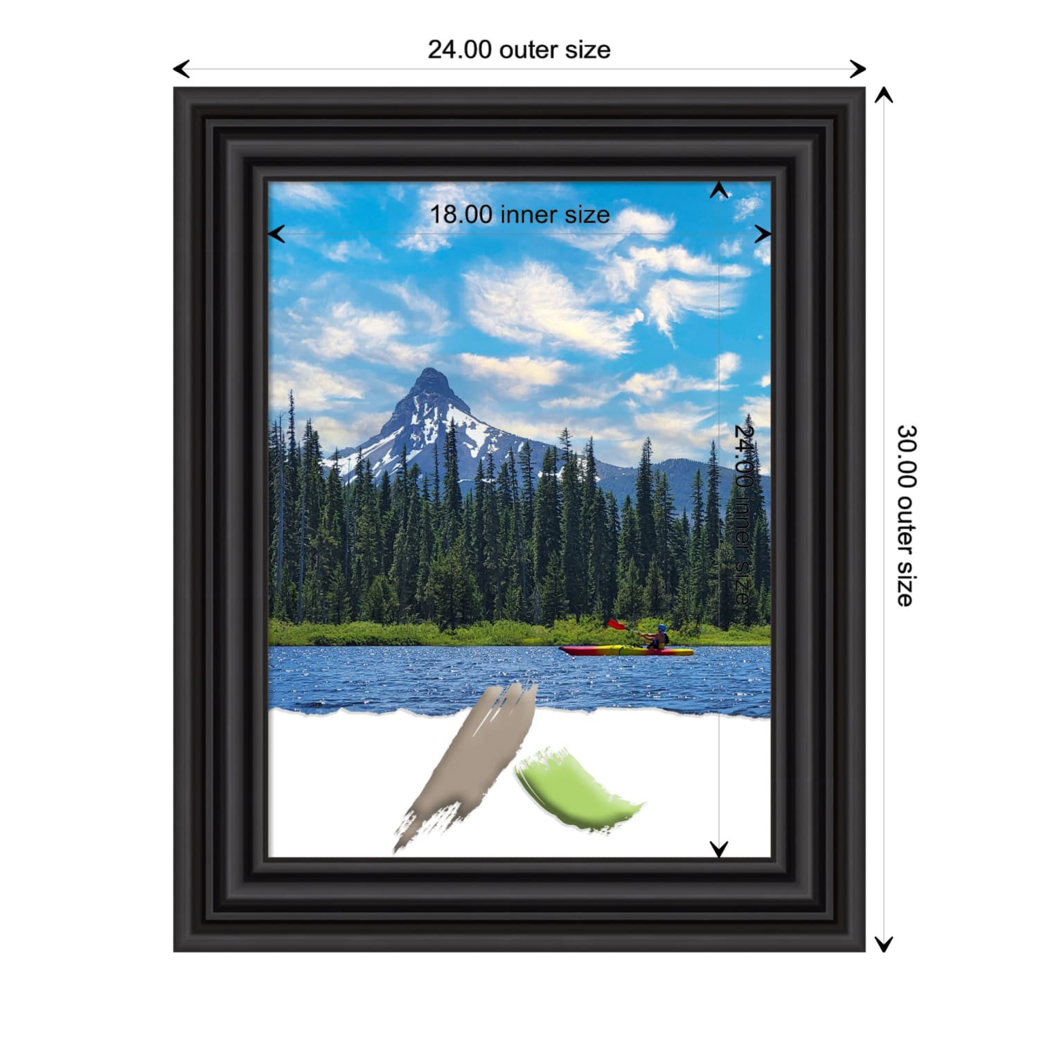 Amanti Art Colonial Picture Frame, 24in x 30in, Opening Size 18in x 24in, Black - Image 5