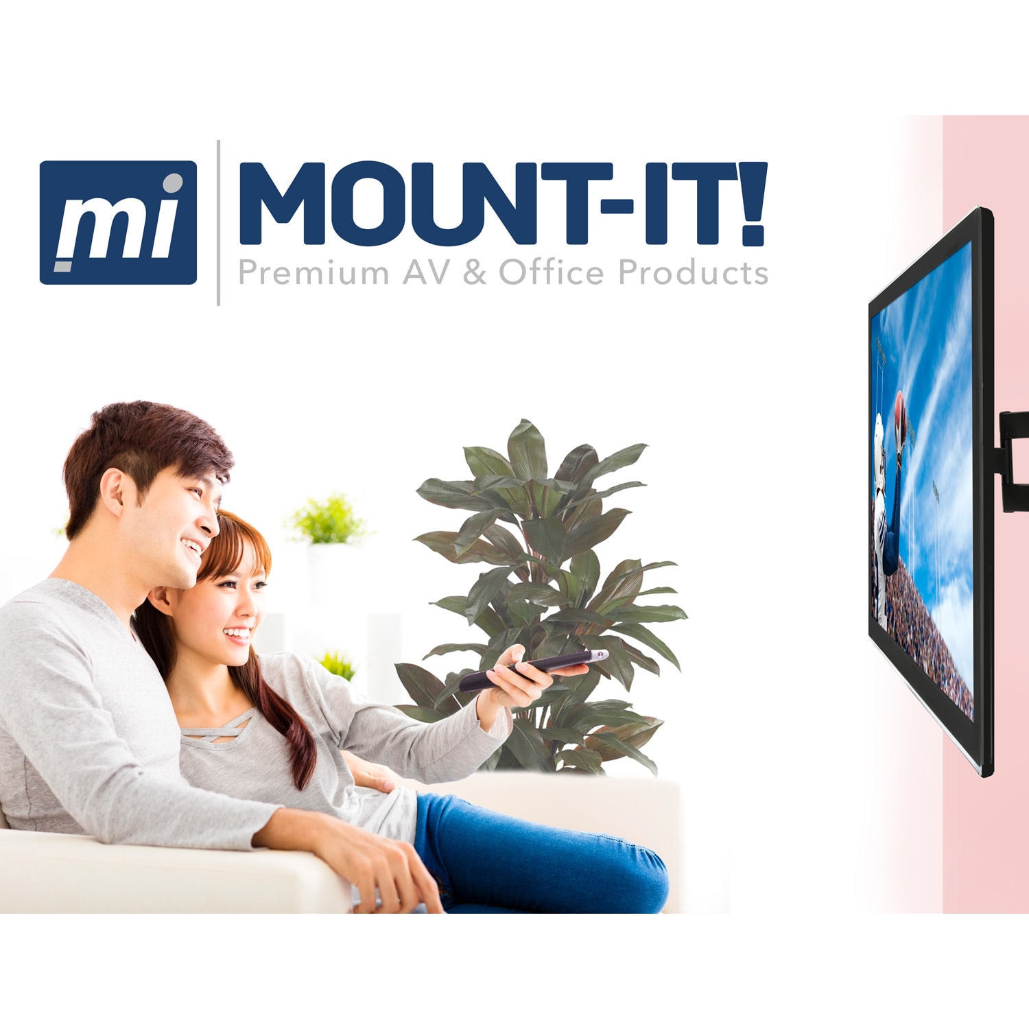 Mount-It! Low-Profile Full-Motion TV Wall Mount For Screens Up To 60in, 17-3/4inH x 29-1/2inW x 3inD, Black - Image 6
