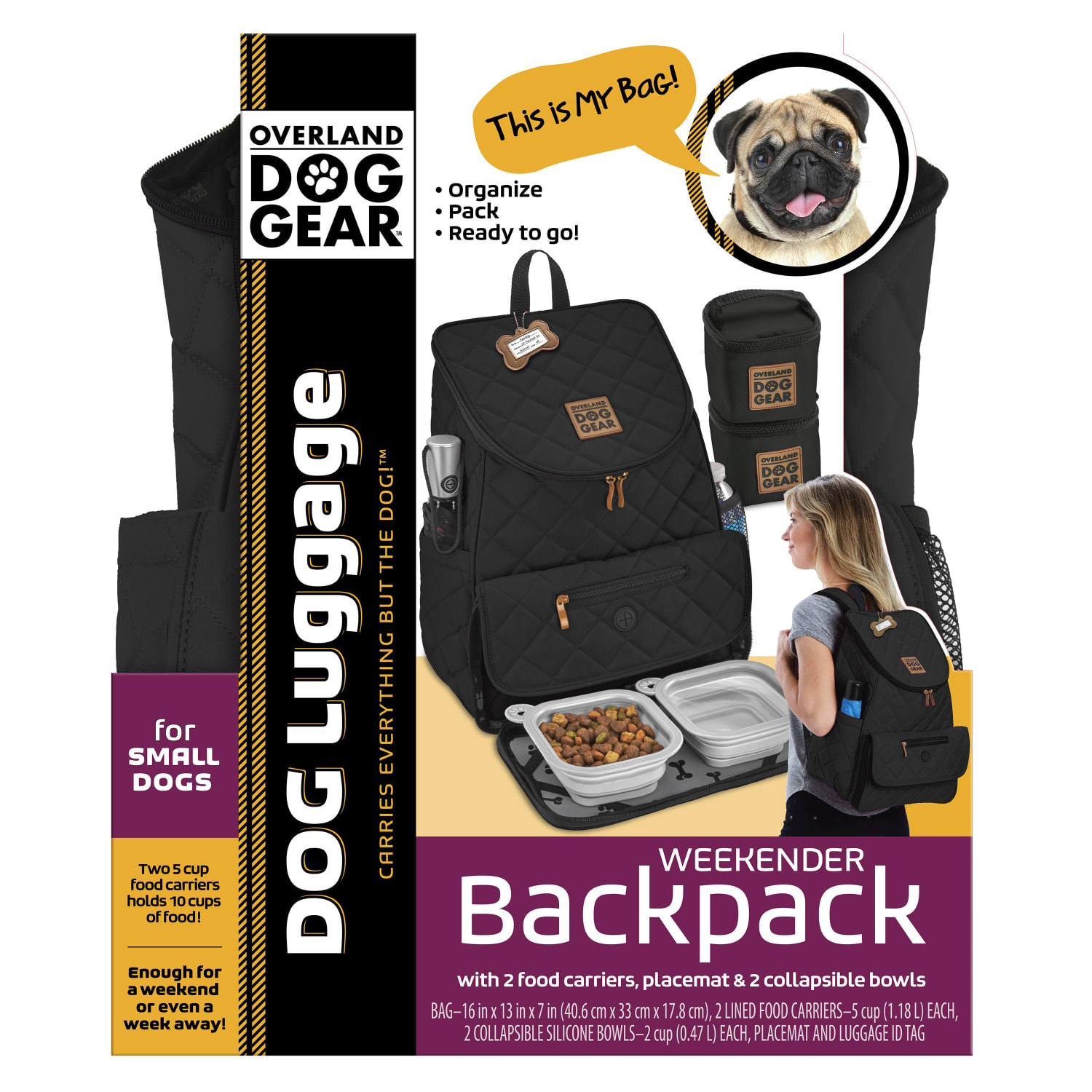 Mobile Dog Gear Weekender Backpack, Black - Image 3