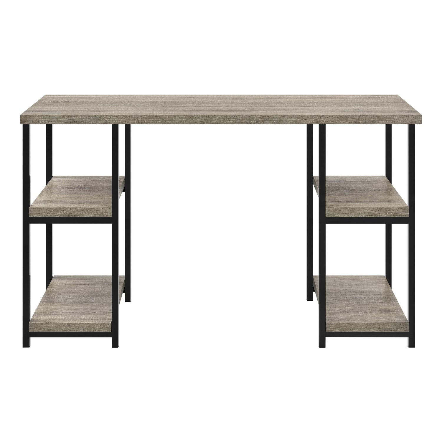 Ameriwood Home Elmwood 48inW Double-Pedestal Computer Desk, Distressed Gray Oak - Image 3