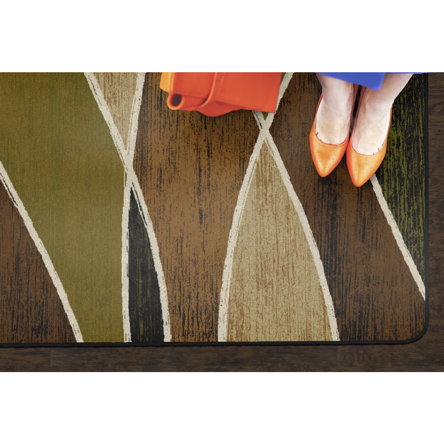 Flagship Carpets Waterford Rectangular Area Rug, 4ft x 6ft, Green - Image 3