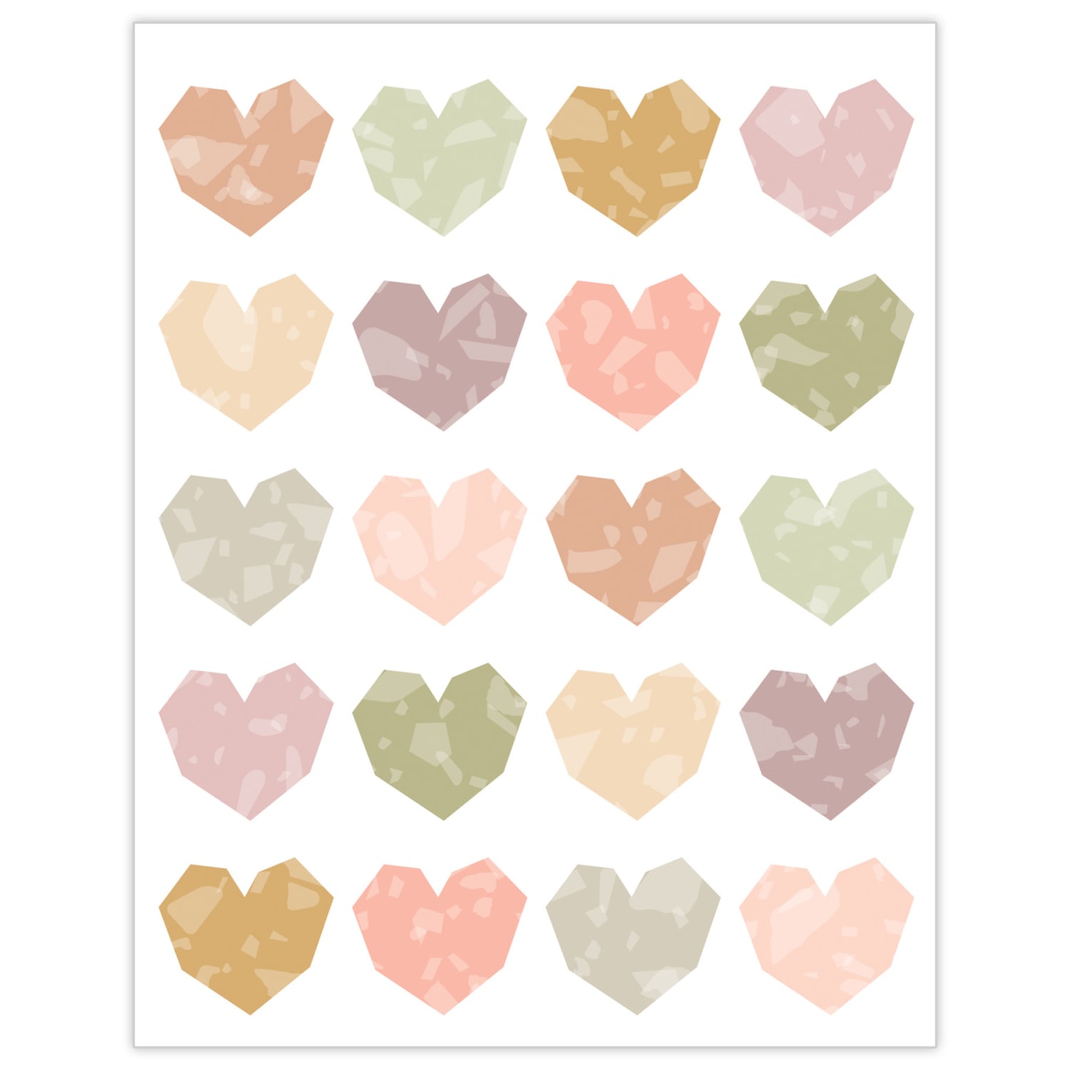 Teacher Created Resources Stickers, 2-1/2in x 1/2in, Terrazzo Tones Hearts, 120 Stickers Per Pack, Bundle Of 12 Packs - Image 3