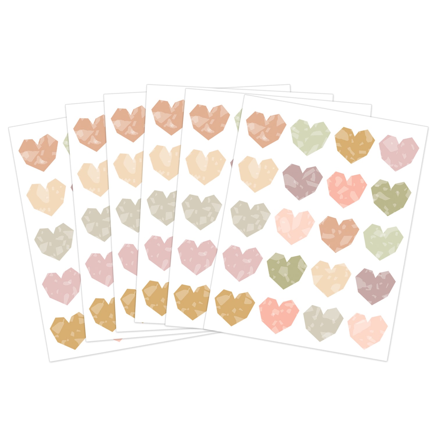 Teacher Created Resources Stickers, 2-1/2in x 1/2in, Terrazzo Tones Hearts, 120 Stickers Per Pack, Bundle Of 12 Packs - Image 4