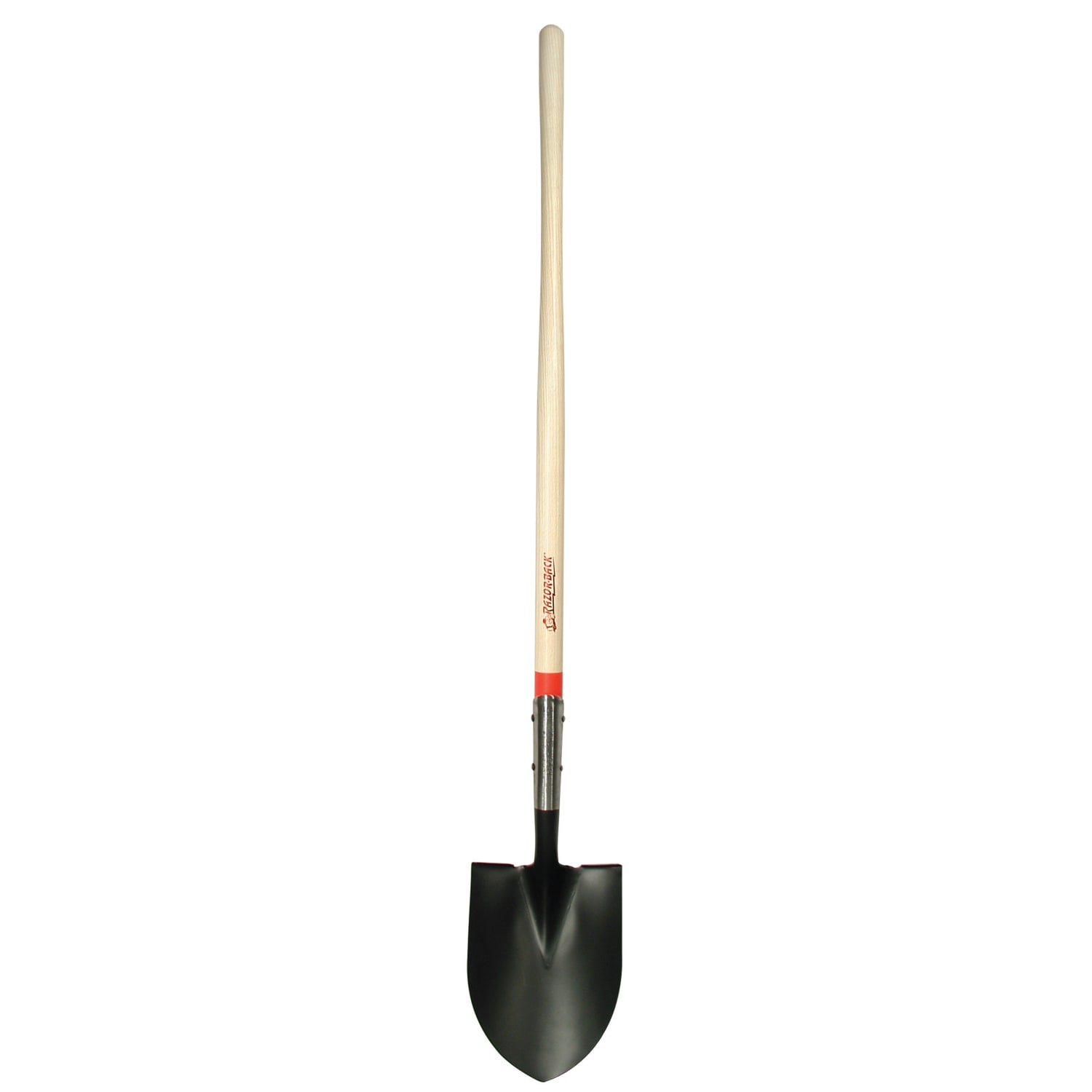 Round Point Shovel with Closed-back and Dual Rivet, 8-3/4in Width Blade
