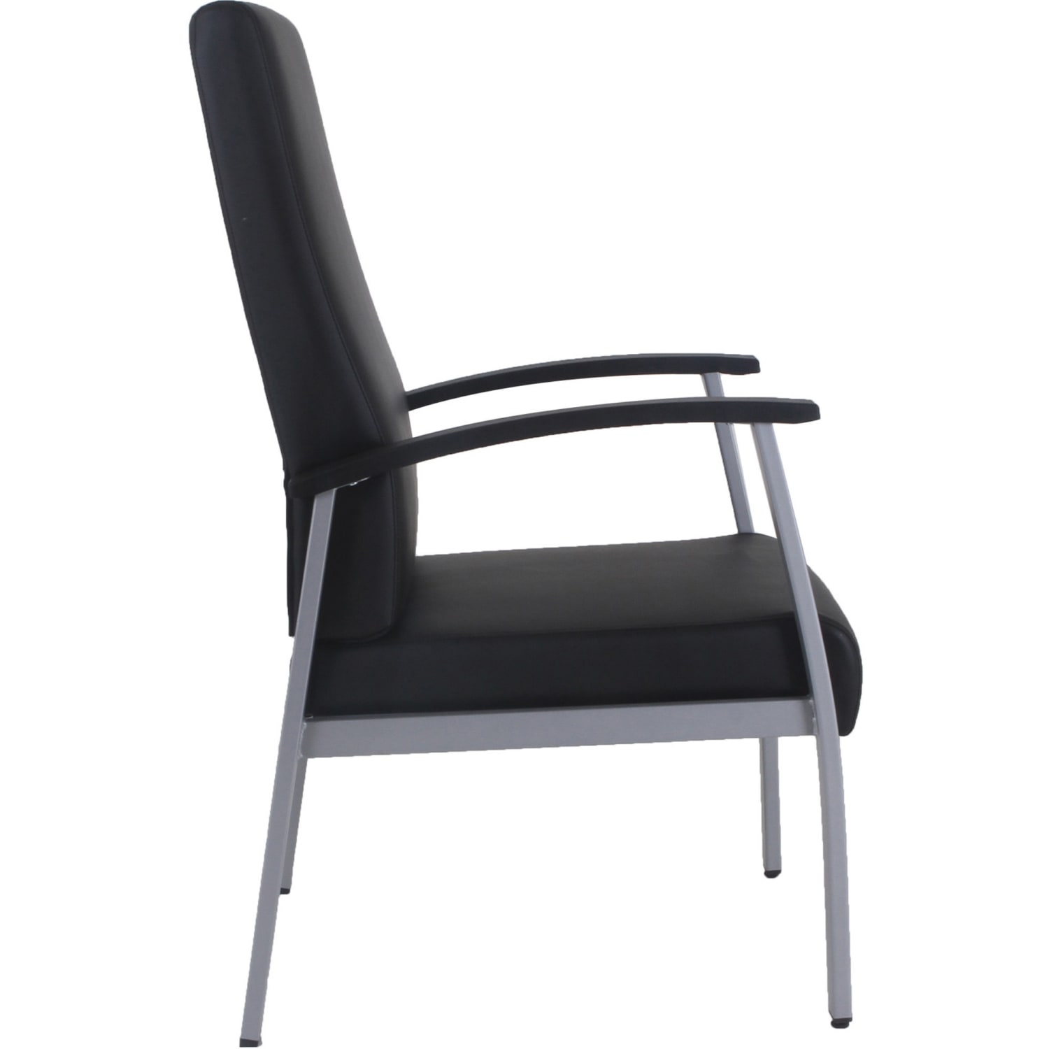 Lorell High-Back Healthcare Guest Chair - Vinyl Seat Material - Vinyl Back Material - Powder Coated Silver Frame Color - 67011 - Image 4