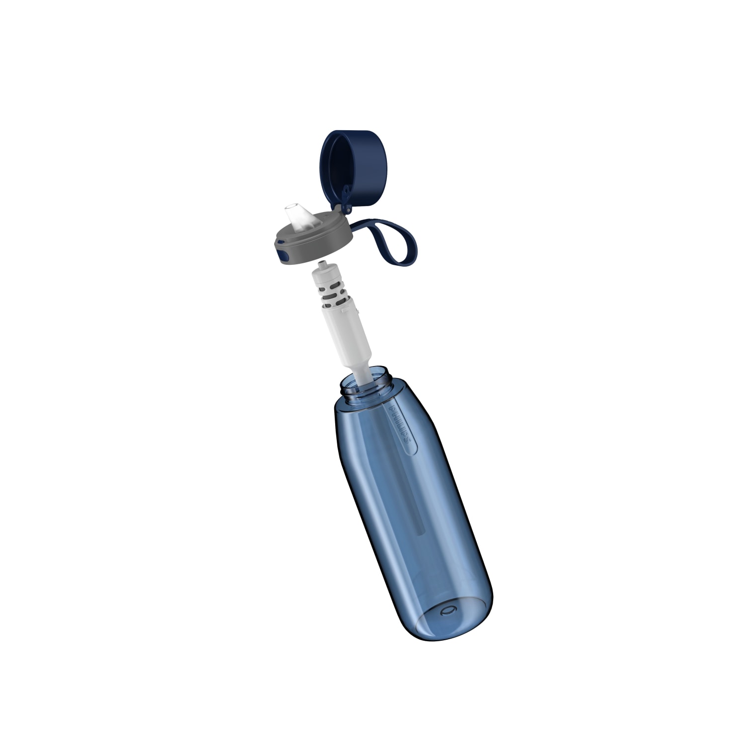 Philips GoZero Everyday Tritan Water Bottle With Filter, 36 Oz, Navy Blue - Image 3