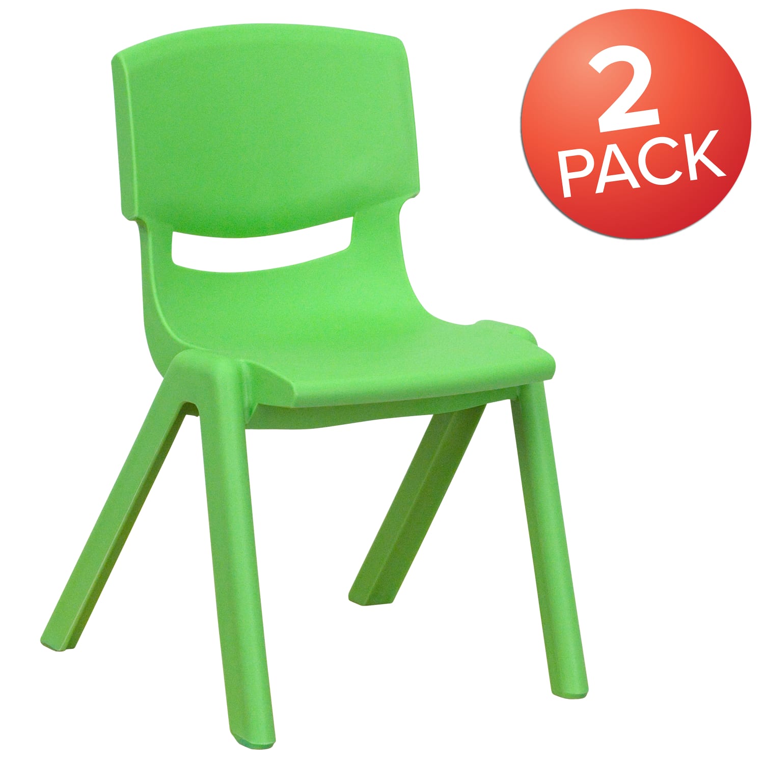 Flash Furniture Plastic Stackable School Chairs With 12in Seat Height Green Set Of 2 Chairs PopularChairscom