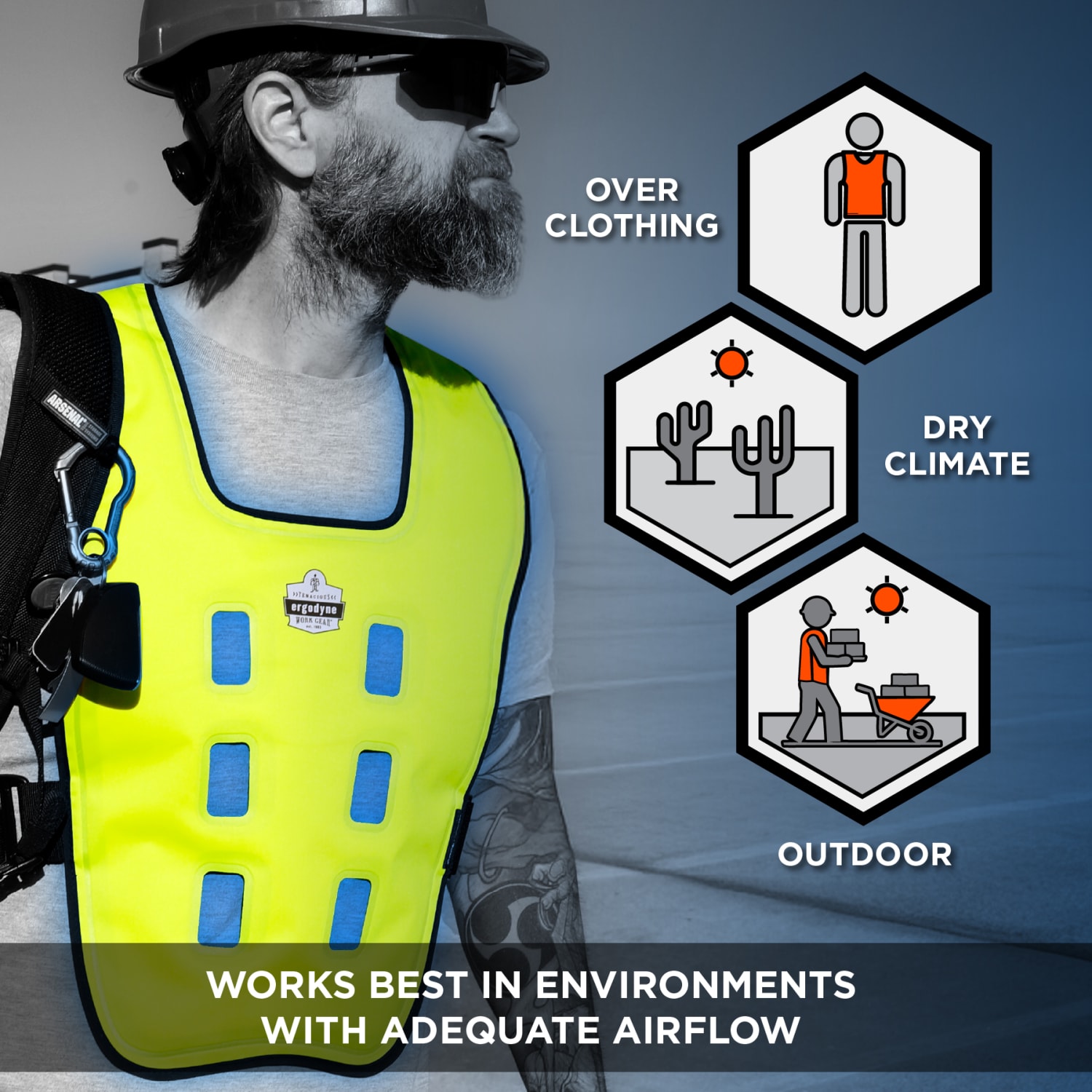 Ergodyne 6684 Dry Evaporative Cooling Vest, XS, Lime, Total Qty 1 - Image 5
