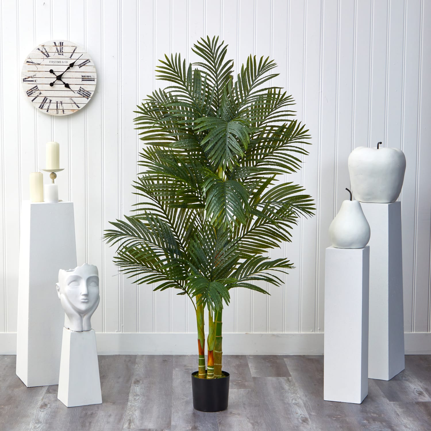 Nearly Natural Golden Cane Palm 72inH Artificial Plant With Planter, 72inH x 32inW x 32inD, Green/Black - Image 4
