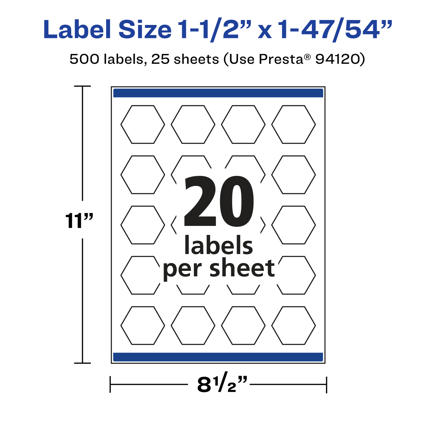 Avery Glossy Permanent Labels With Sure Feed, 94120-CGF25, Hexagon, 1-1/2in x 1-47/54in, Clear, Pack Of 500 - Image 6