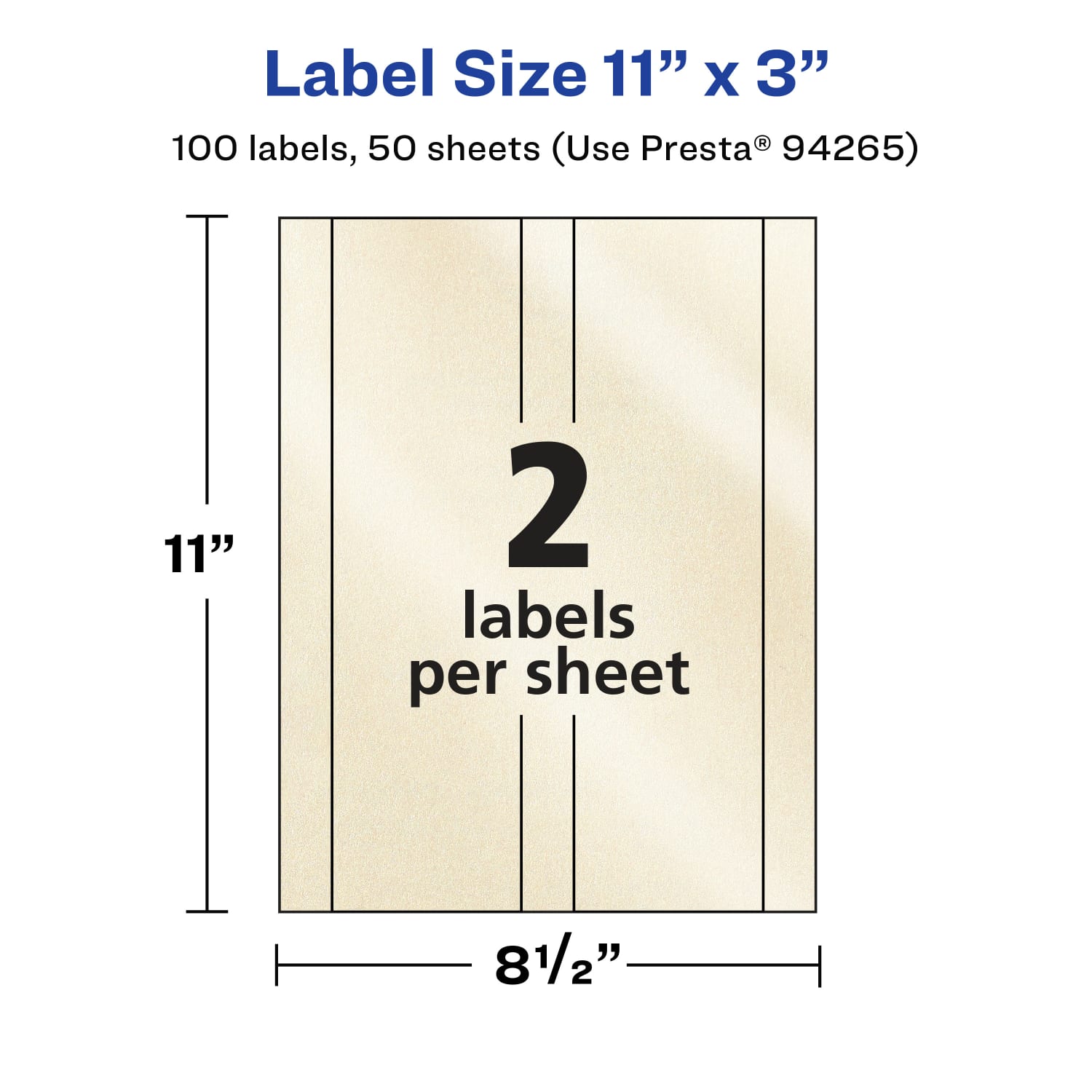 Avery Pearlized Permanent Labels, 94265-PIP50, Rectangle, 11in x 3in, Ivory, Pack Of 100 Labels - Image 6